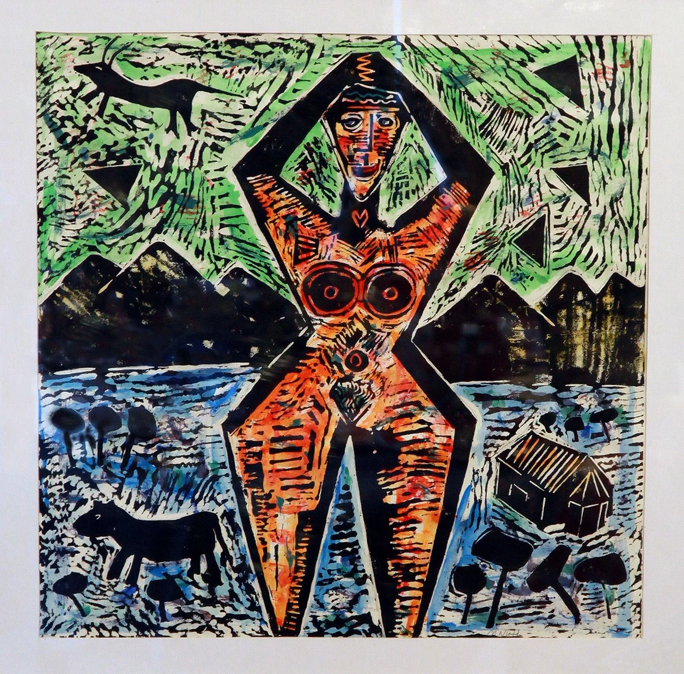 73. Cantal figure, coloured lino cut.jpg