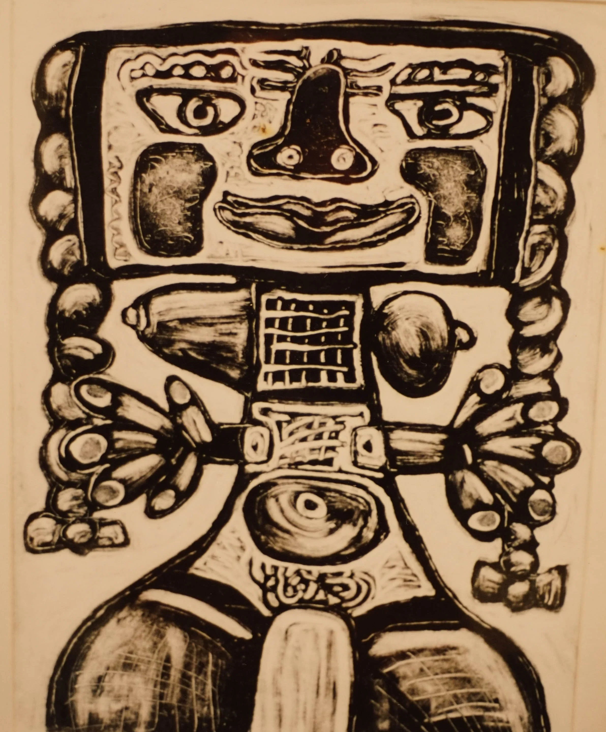 80.Pigtails ,monoprint.JPG