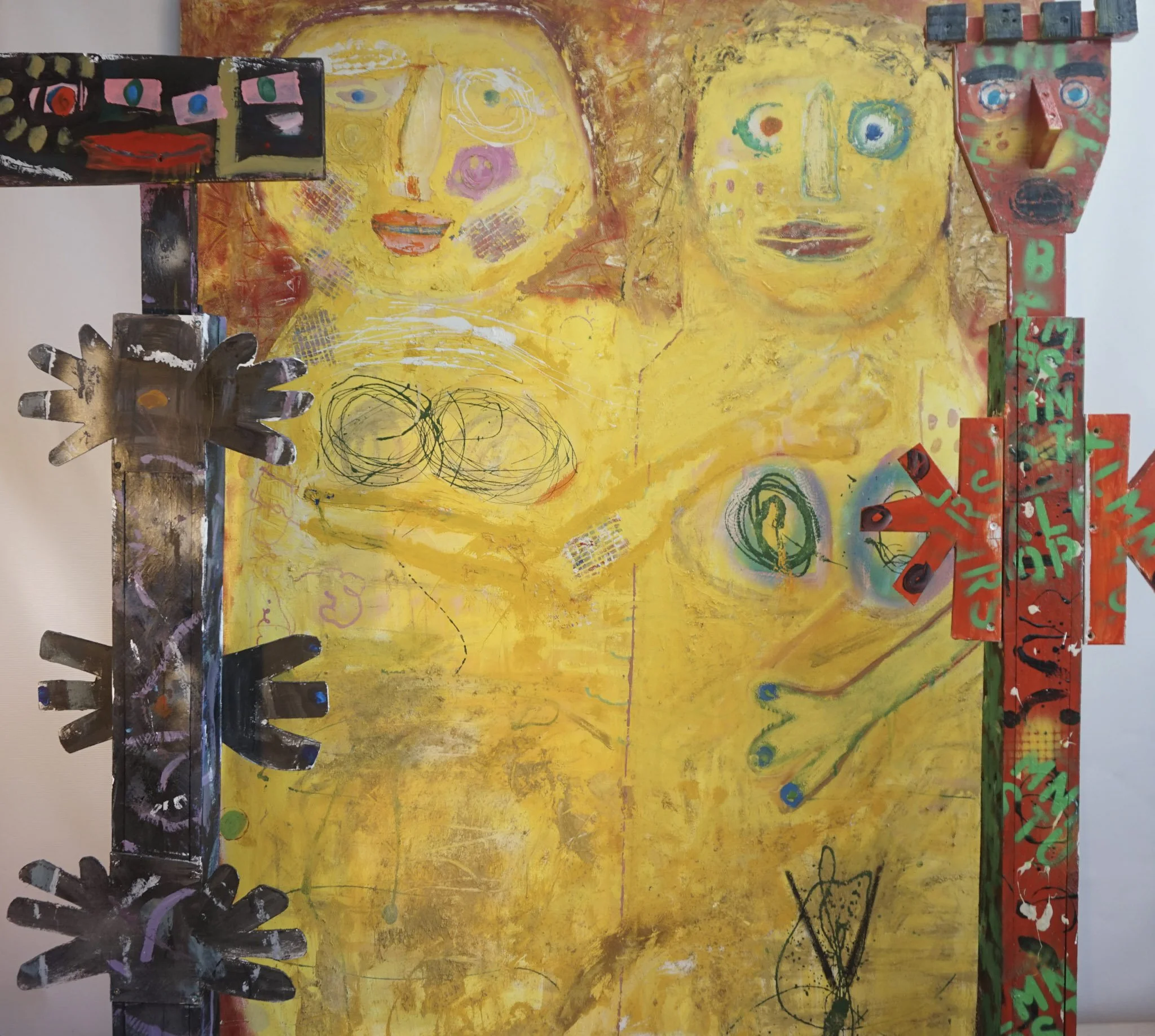 The Cardboard and wooden people.