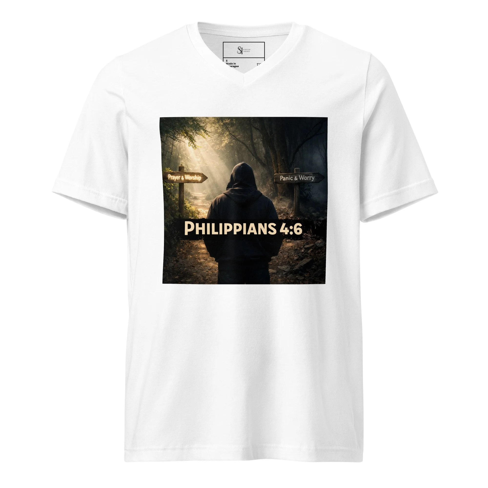 Unisex V-neck T-shirt | Bella + Canvas | Worship or Worry
