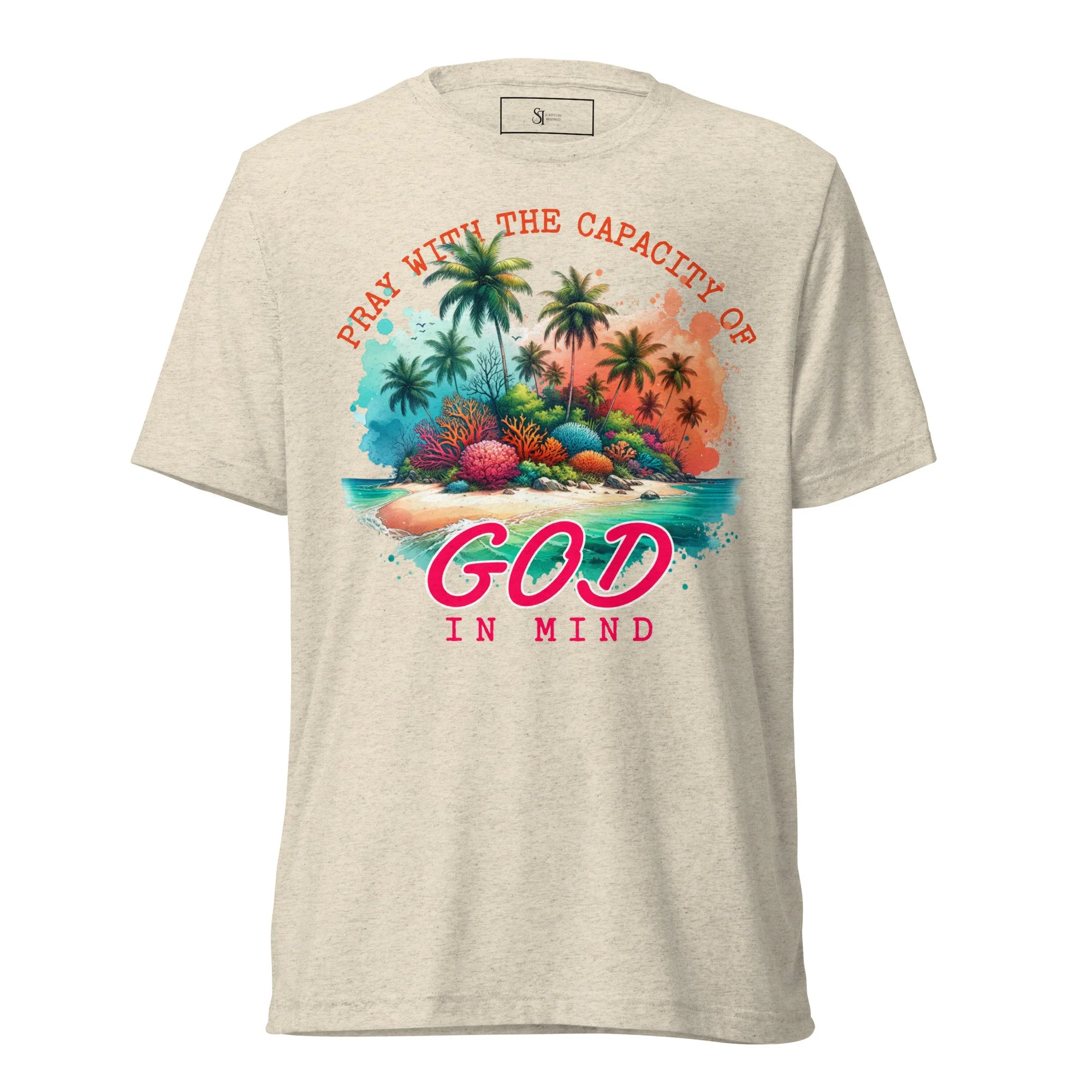 Unisex Lightweight Tri-Blend T-shirt | Bella + Canvas | Capacity of God (Beach)