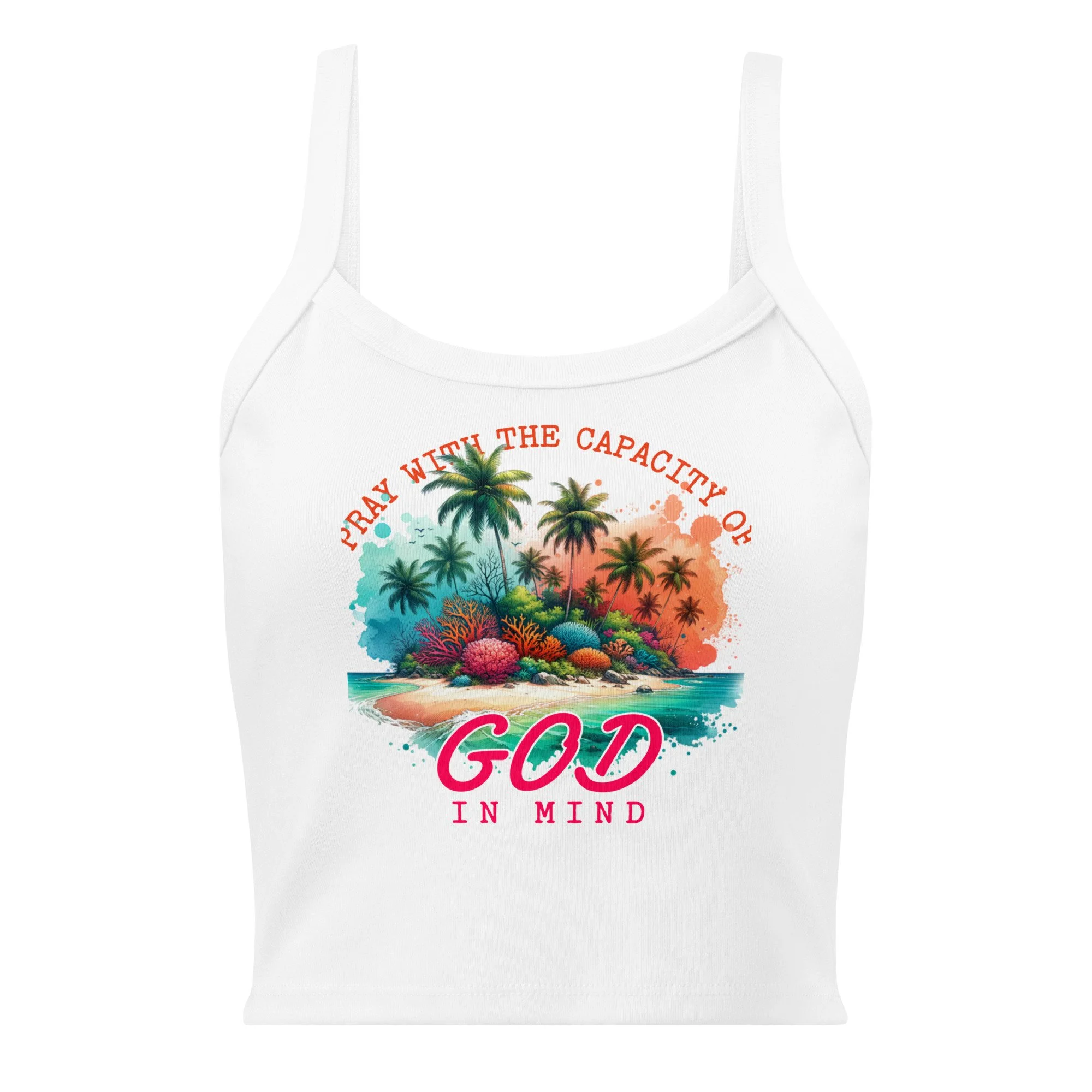 Women's Micro-rib Tank Top | Bella + Canvas | Capacity of God (Beach)