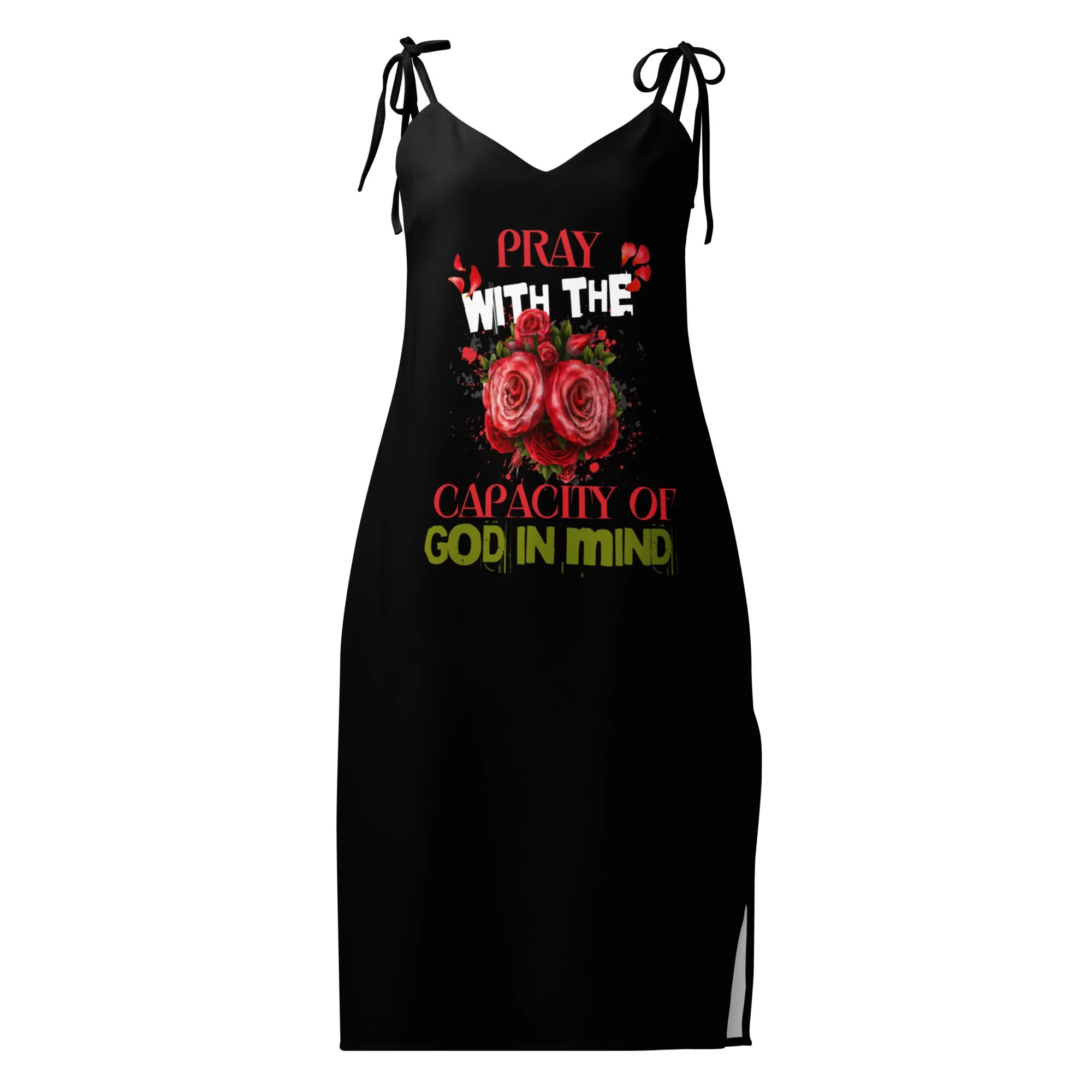 Tie-Strap Midi Dress | Capacity of God (Roses)