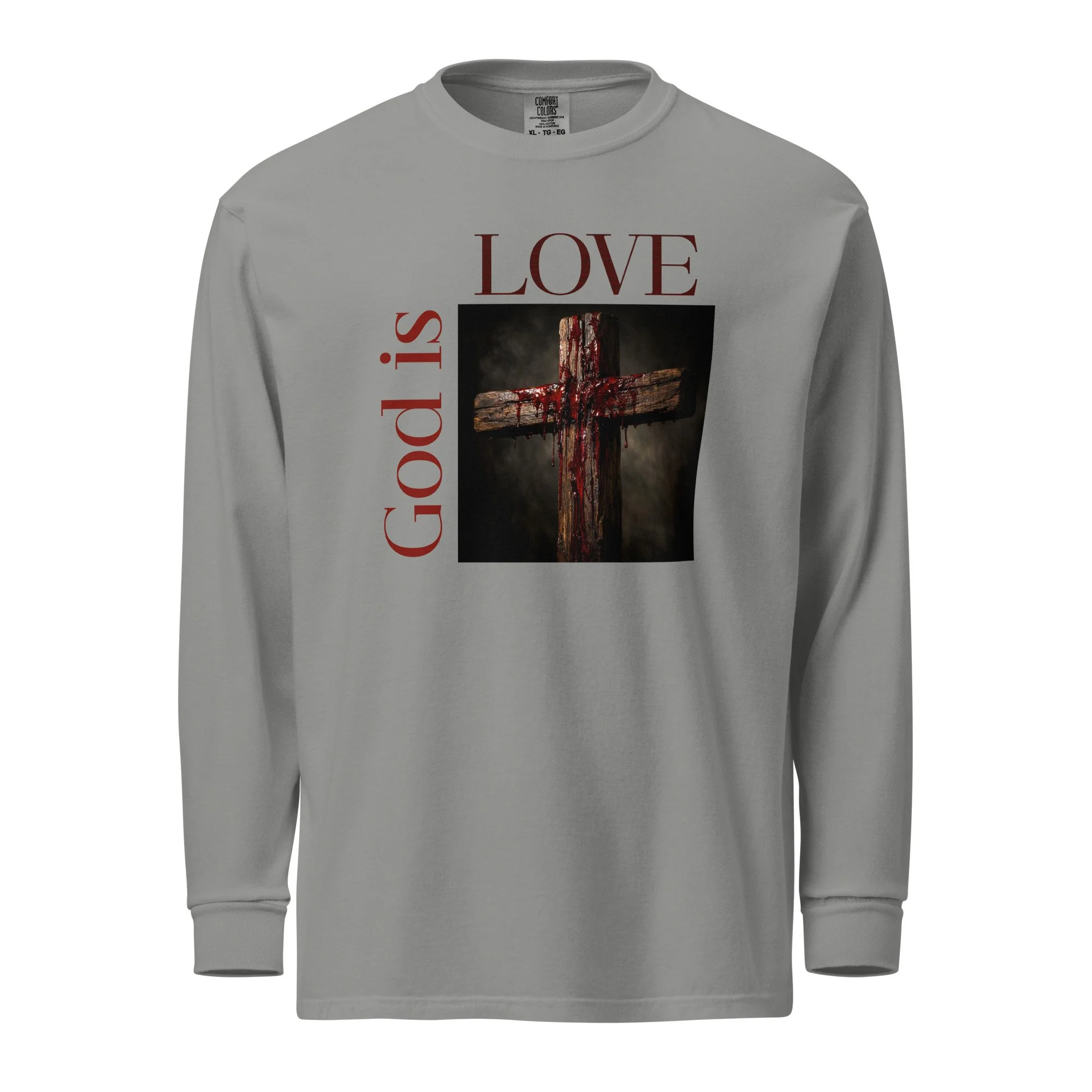 Unisex Heavyweight Long-sleeve Shirt | Comfort Colors | God is Love