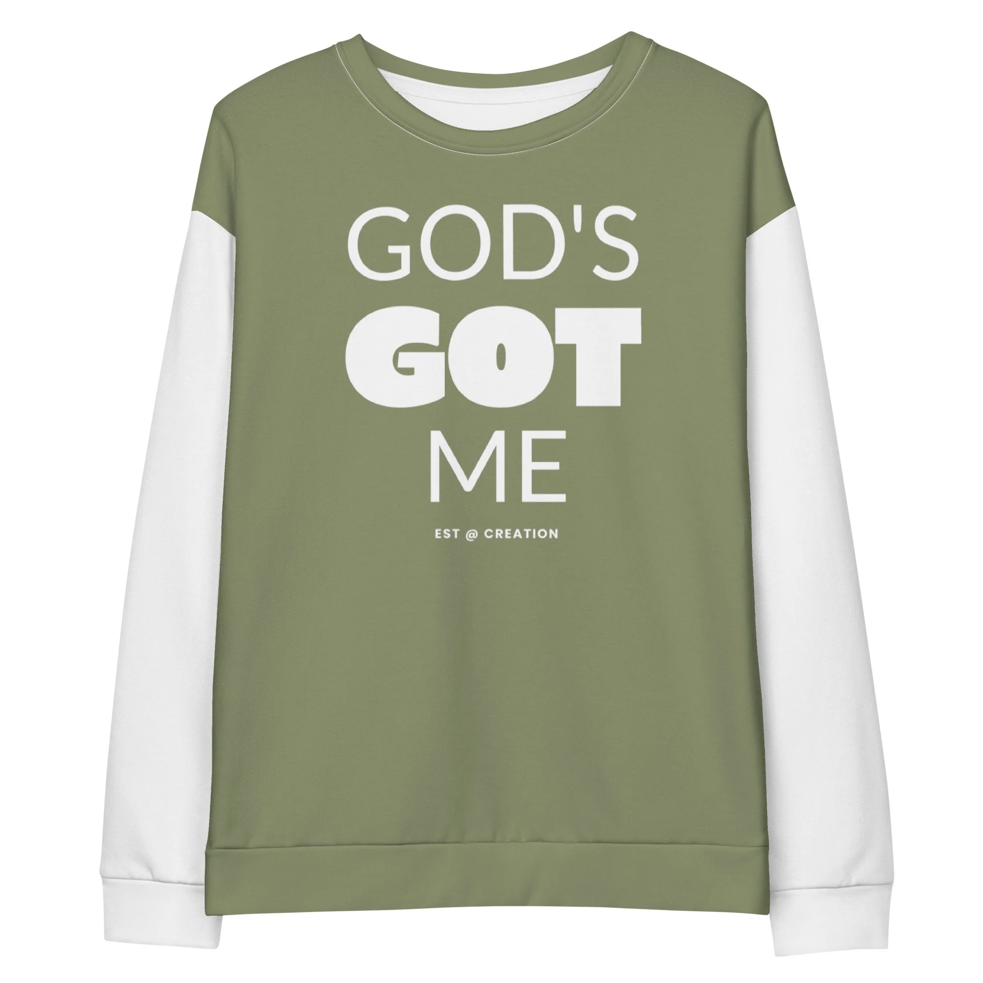 Unisex Cotton Sweatshirt | God's Got Me (Finch Green)