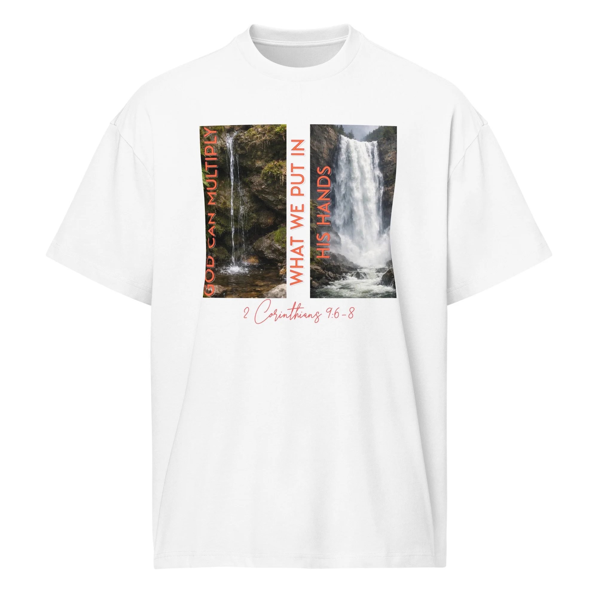 Men's Box Tee | Cotton Heritage | God Can Multiply (Waterfall)