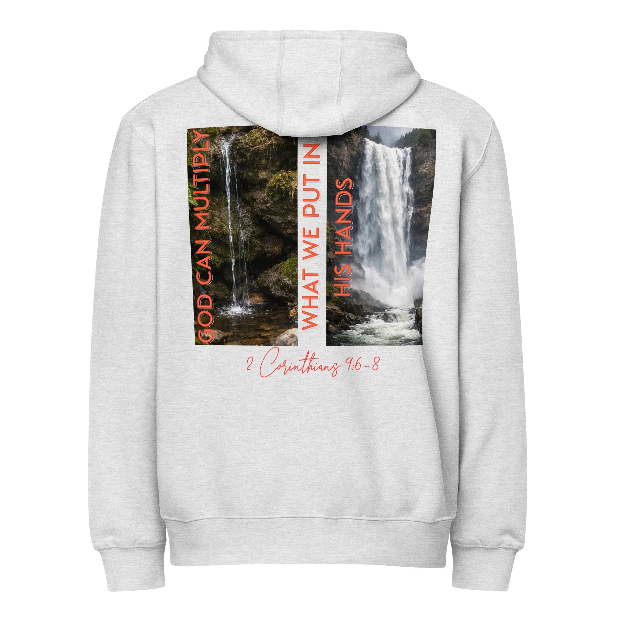 Unisex Premium Full zip Hoodie | Lane Seven | God Can Multiply (Waterfall)