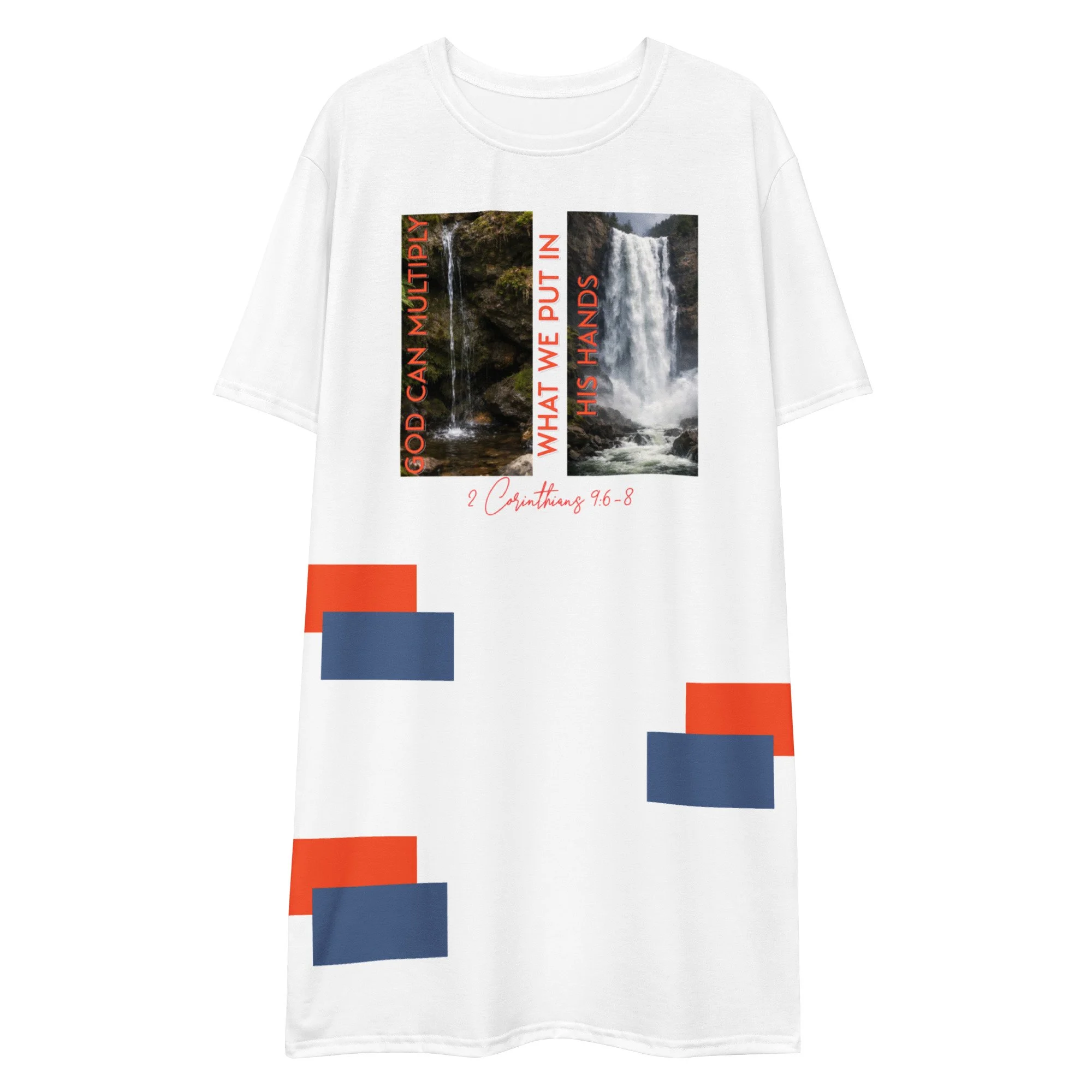 T-shirt Dress | God Can Multiply (Waterfall)