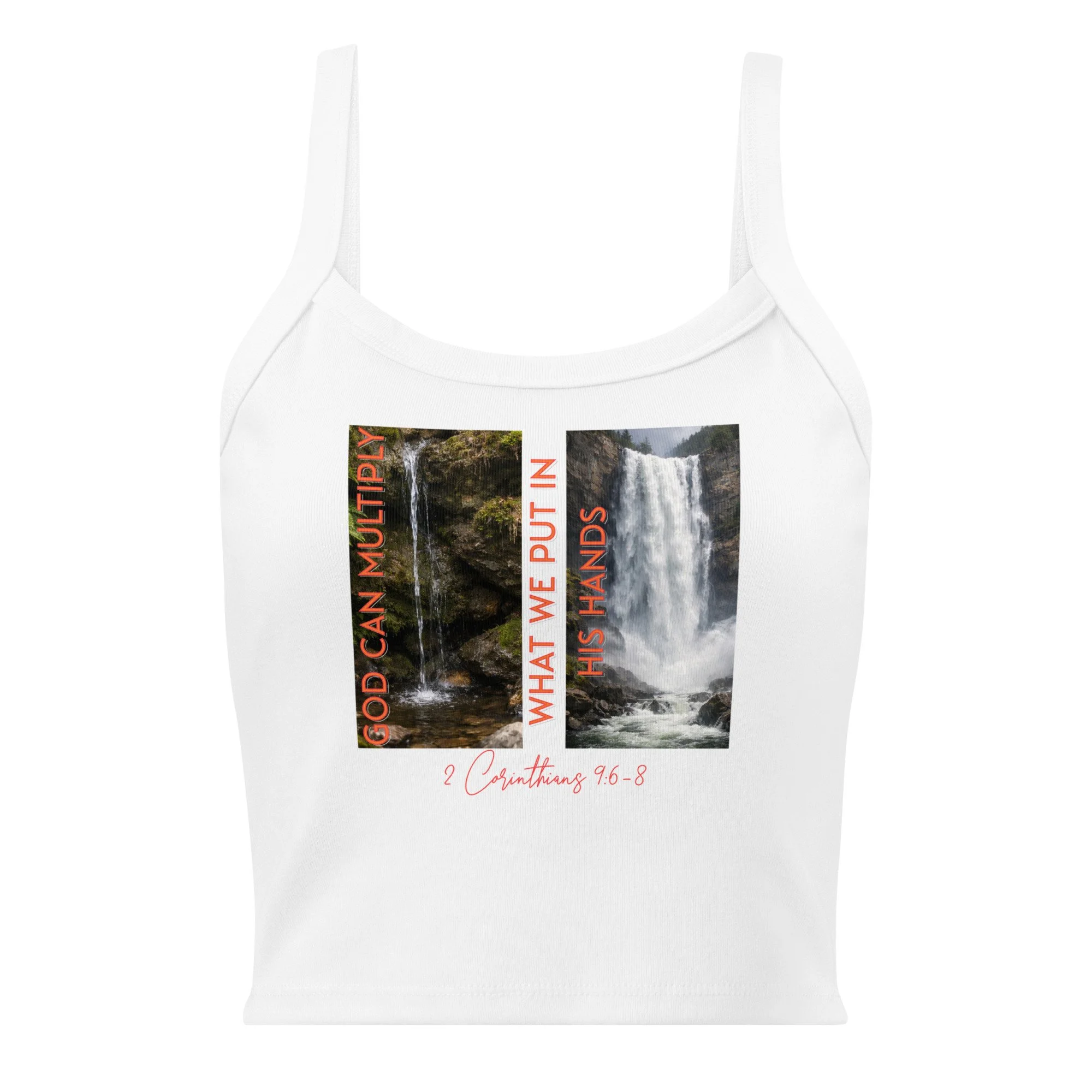 Women's Micro-rib Tank Top | Bella + Canvas | God Can Multiply (Waterfall)