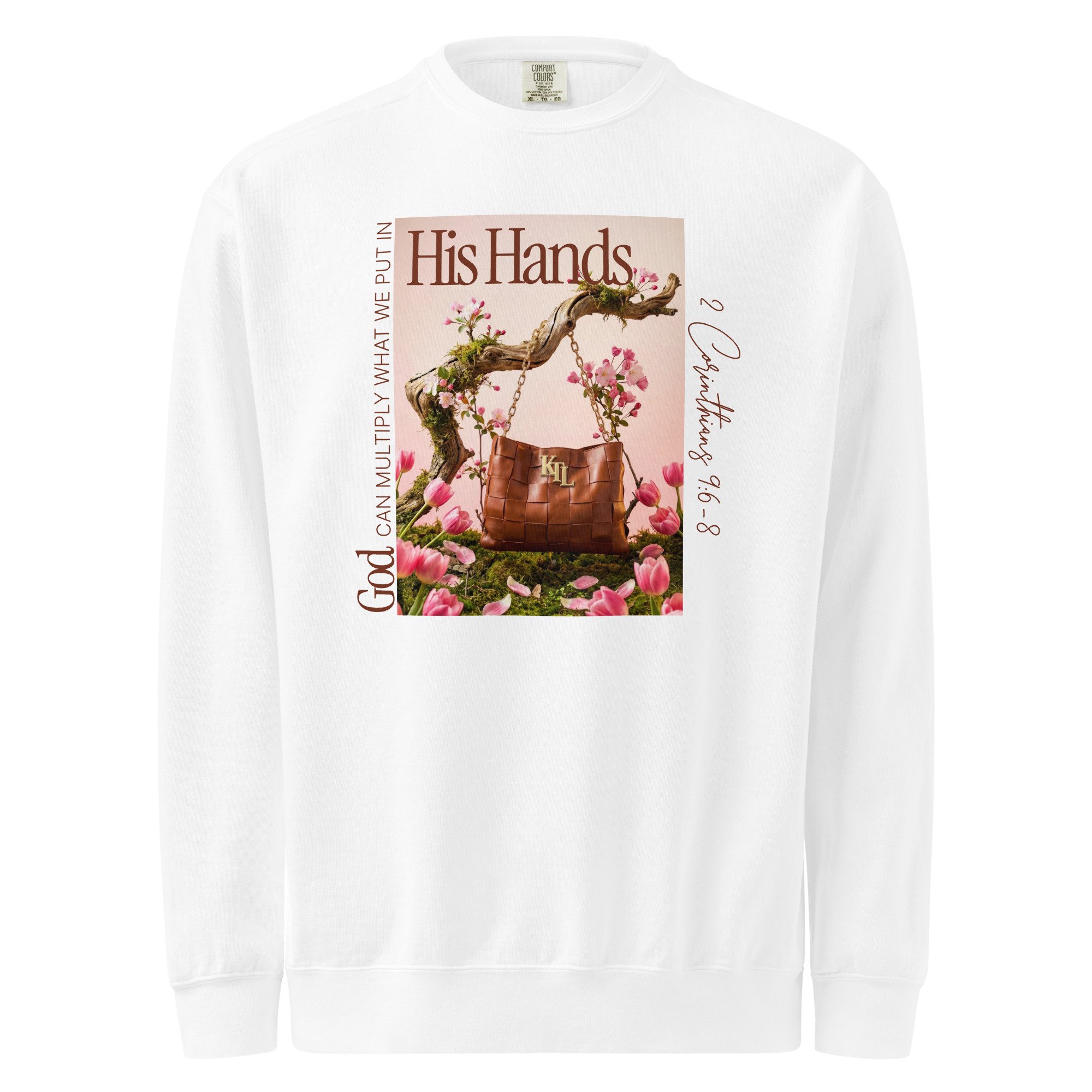 Unisex Vintage Washed Sweatshirt | Comfort Colors | God Can Multiply (Flowers)