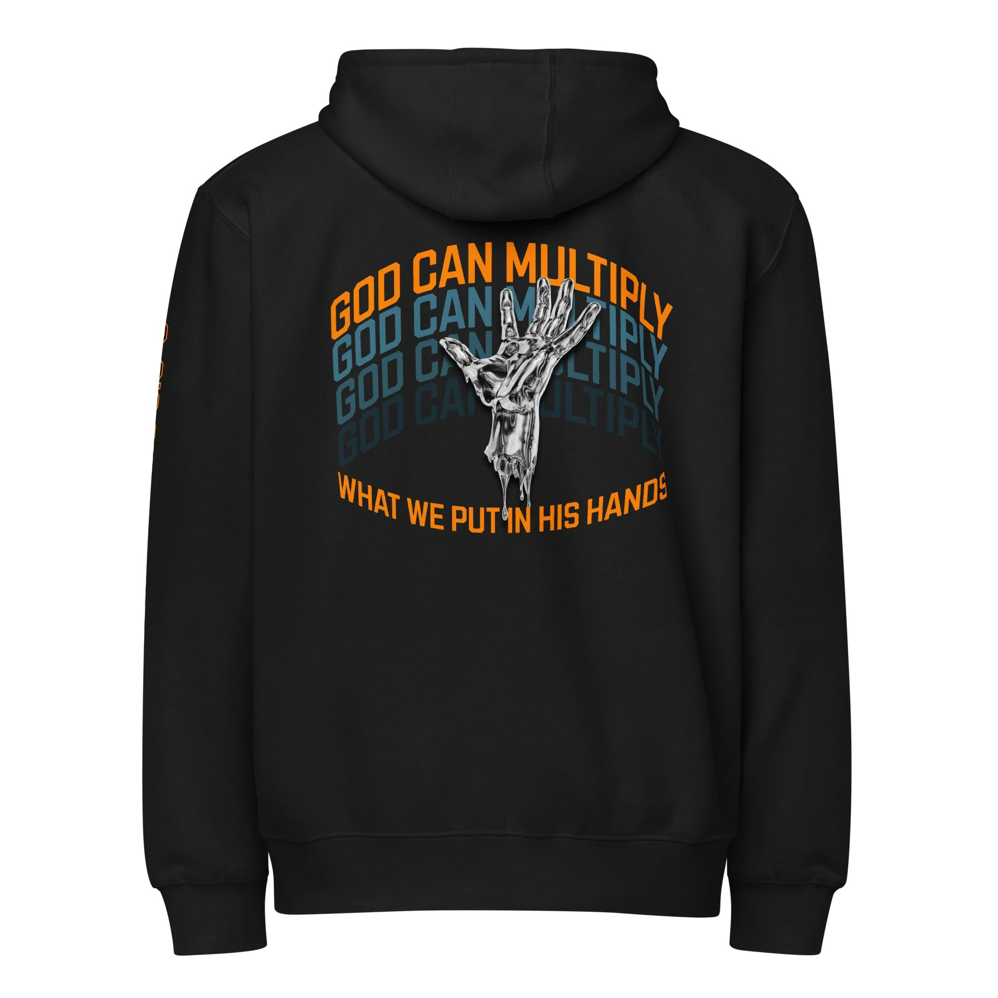 Unisex Premium Full zip Hoodie | Lane Seven | God Can Multiply (Hand)
