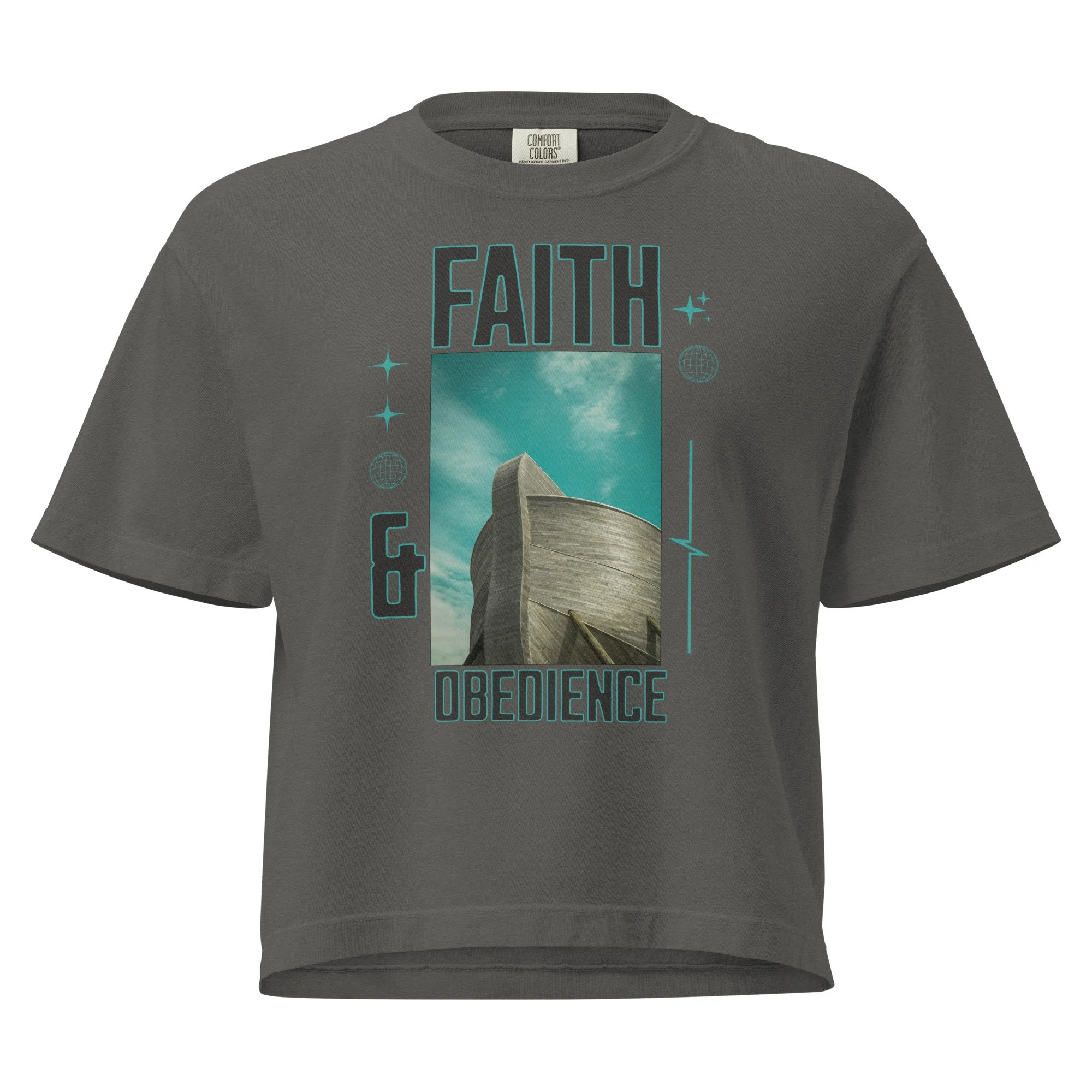 Women's Heavyweight Boxy T-shirt | Comfort Colors | Faith & Obedience