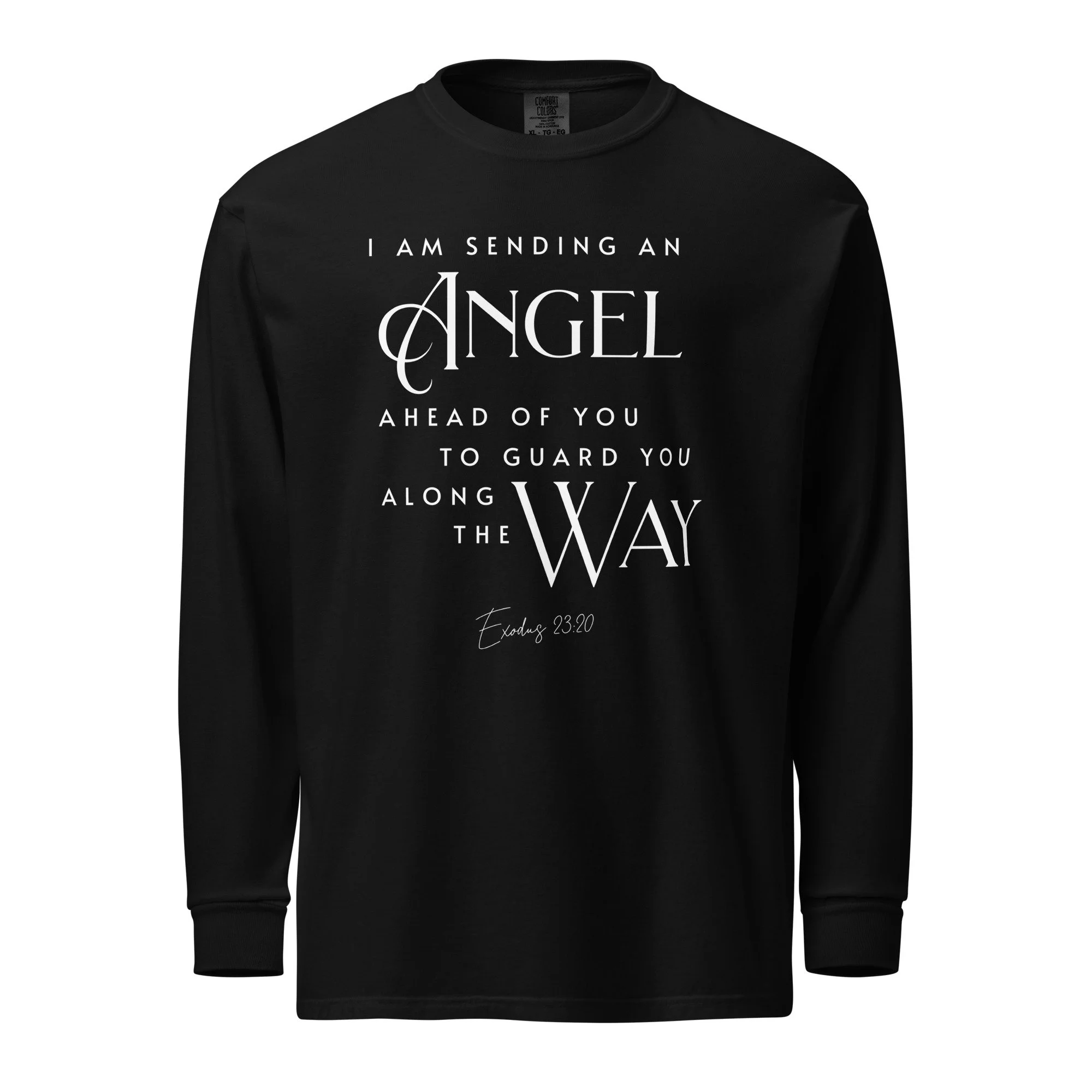 Unisex Heavyweight Long-sleeve Shirt | Comfort Colors | Angel Ahead of You