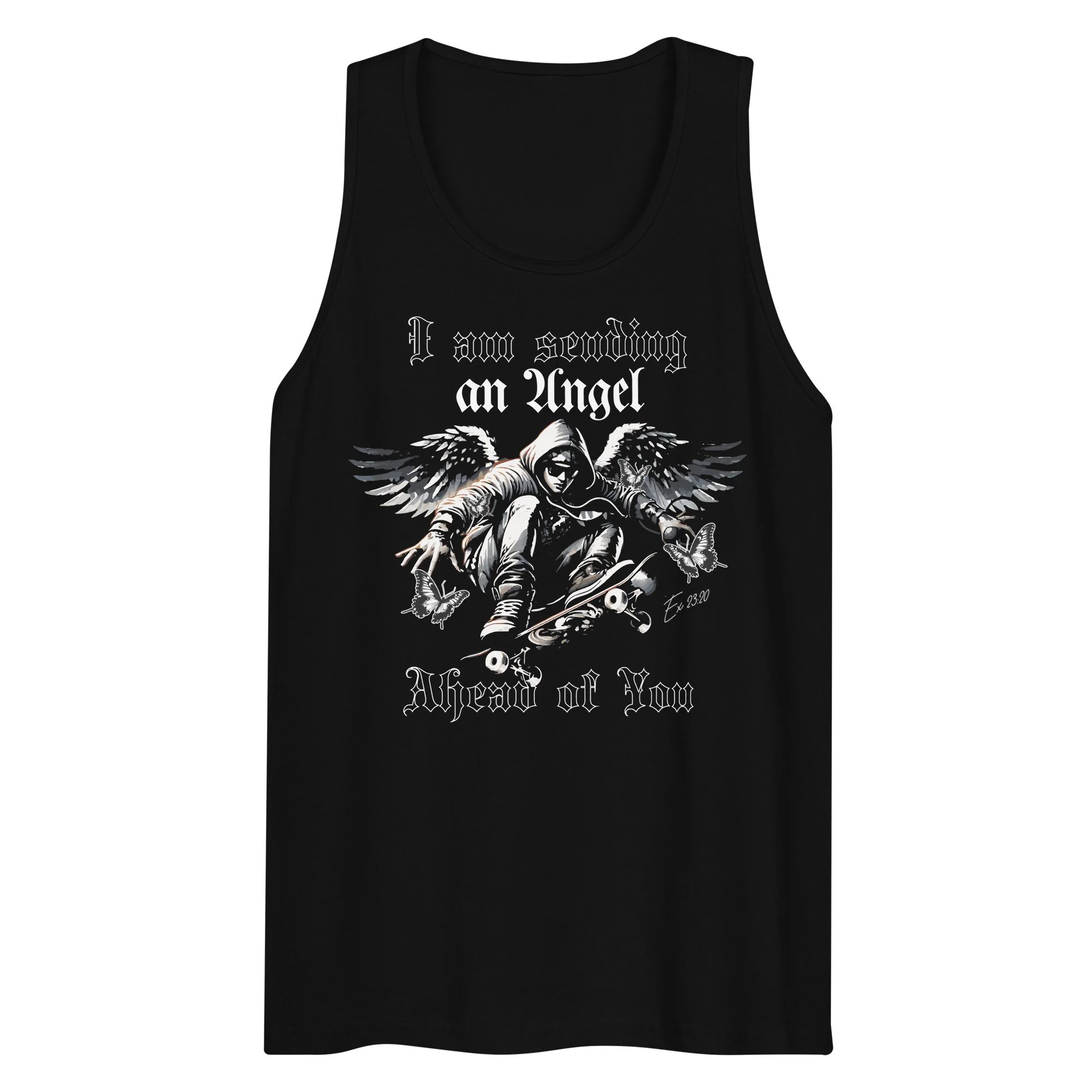 Men’s Premium Tank Top | Cotton Heritage | Angel Ahead of You (Skateboard)