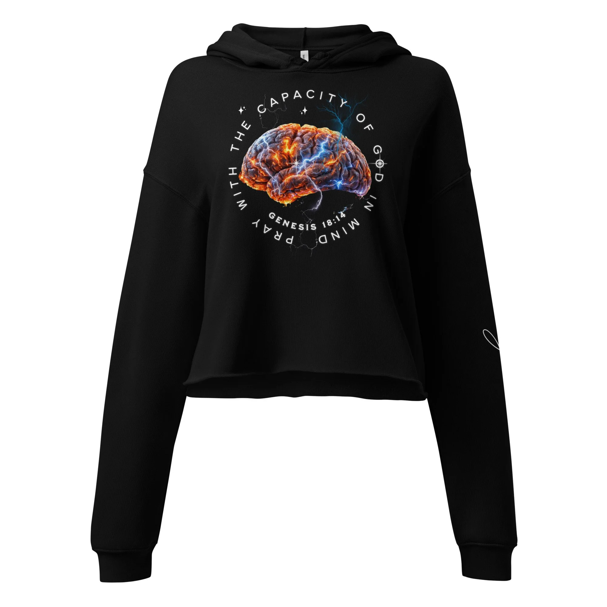 Women's Fleece Crop Hoodie | Bella + Canvas | Capacity of God (Brain)