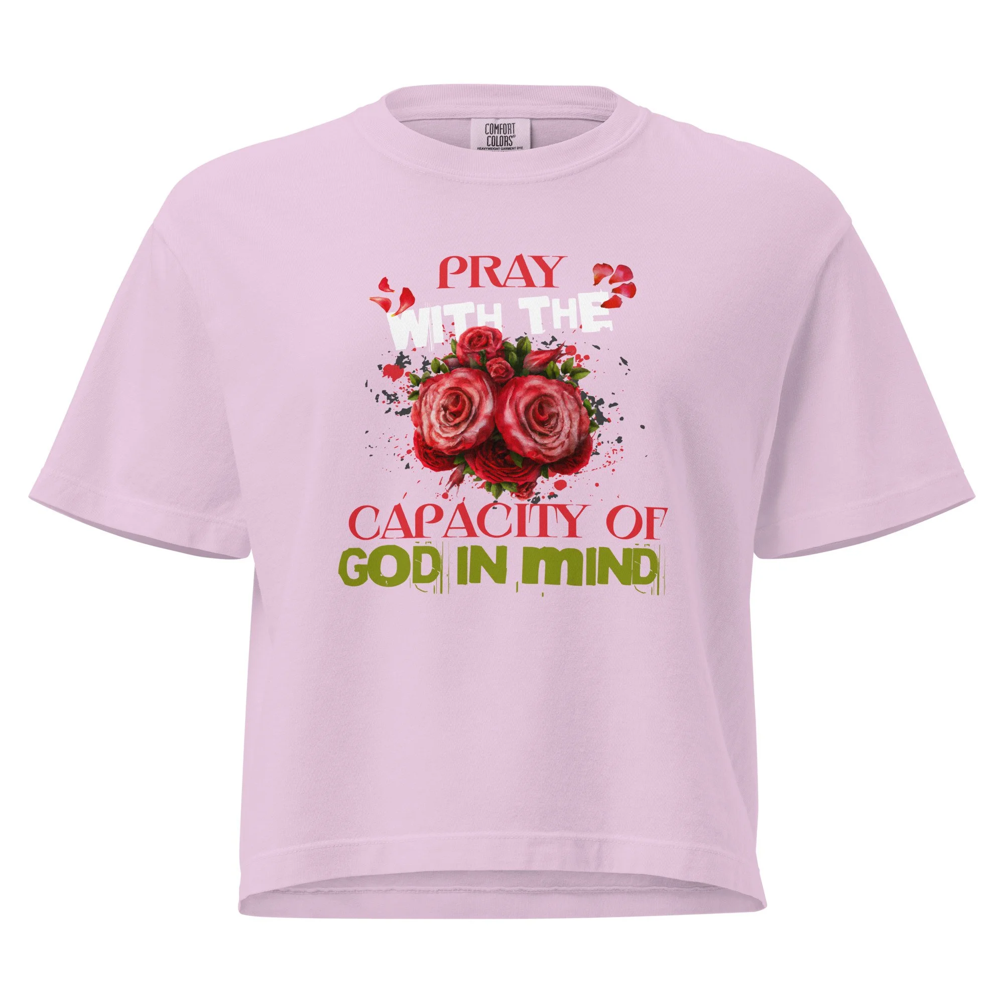 Women's Heavyweight Boxy T-shirt | Comfort Colors | Capacity of God (Roses)