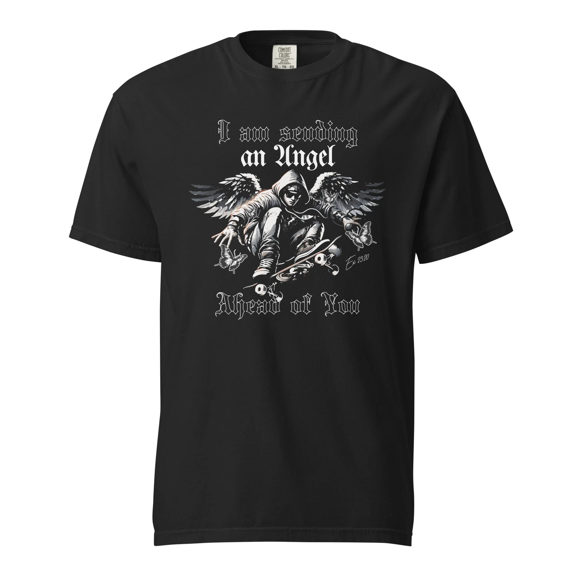 Unisex Heavyweight T-shirt | Comfort Colors | Angel Ahead of You (Skateboard)