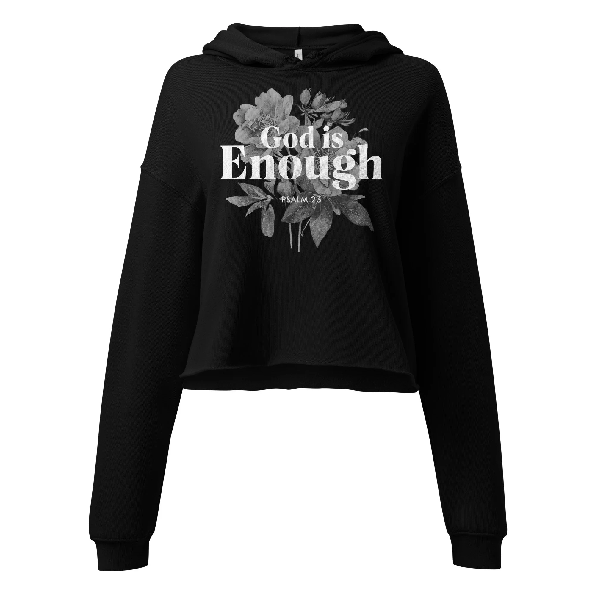 Women's Fleece Crop Hoodie | Bella + Canvas | God is Enough (Bloom)