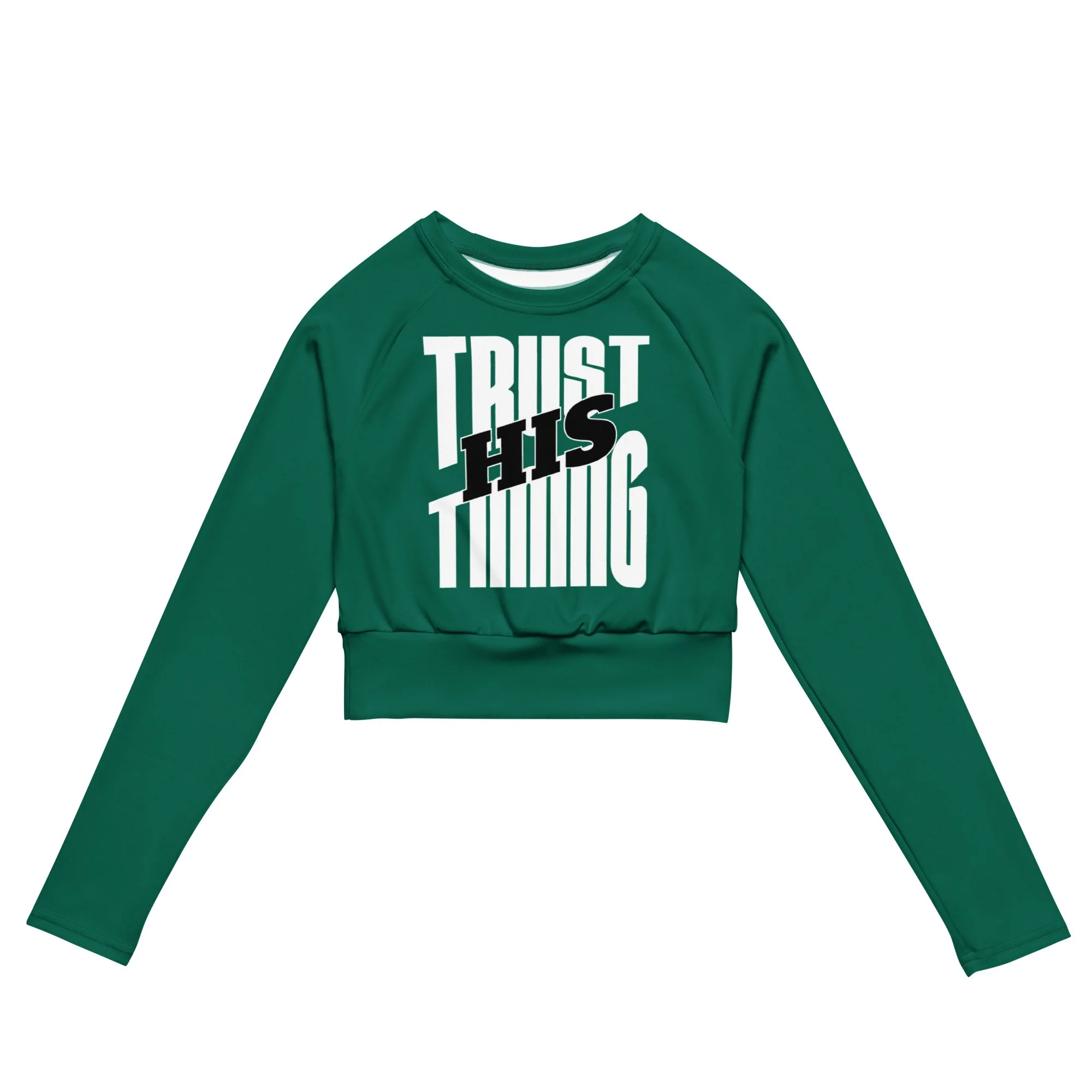 Women's Long-sleeve Crop Top | Trust His Timing