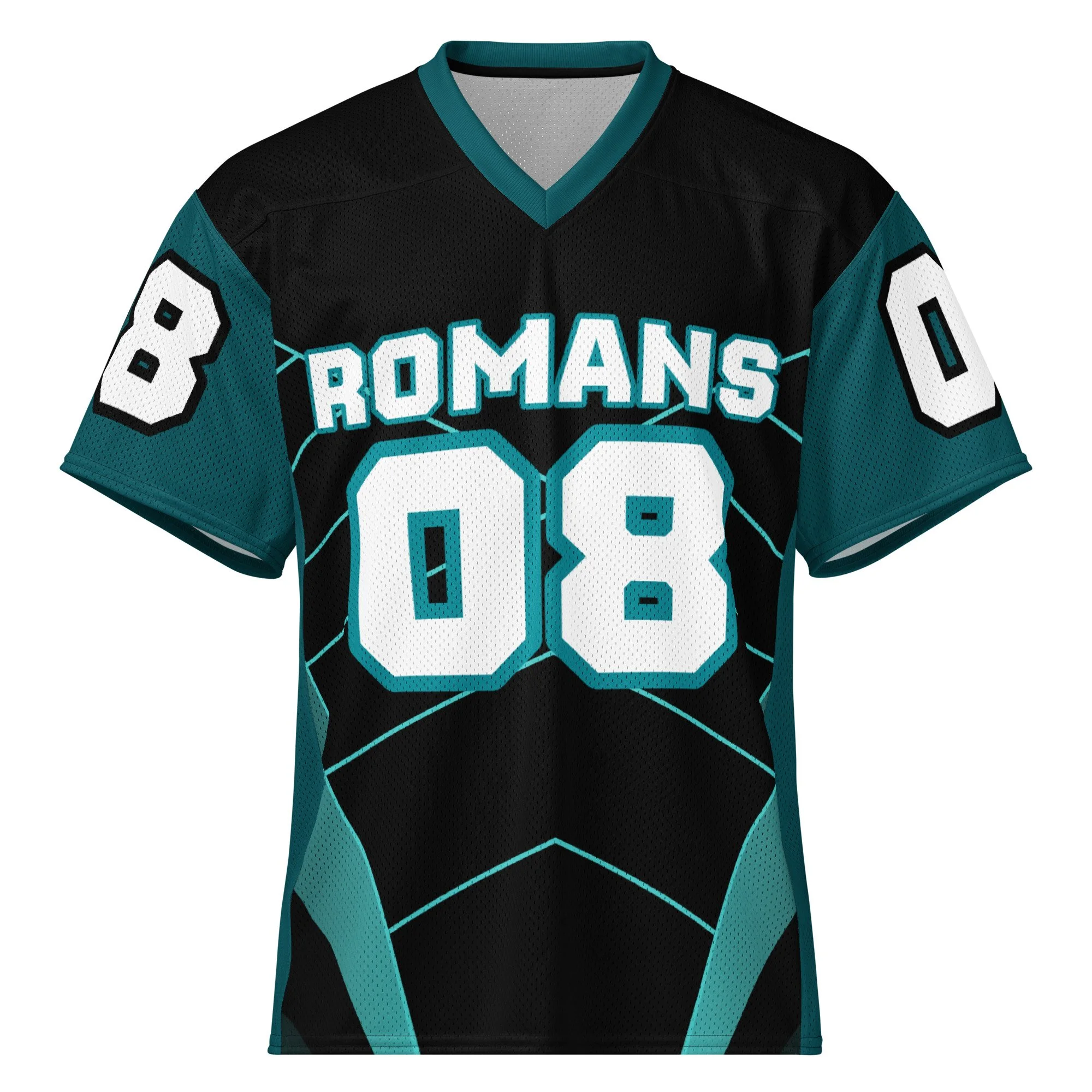 American Football Jersey | Teal, Black, & White | Romans 8