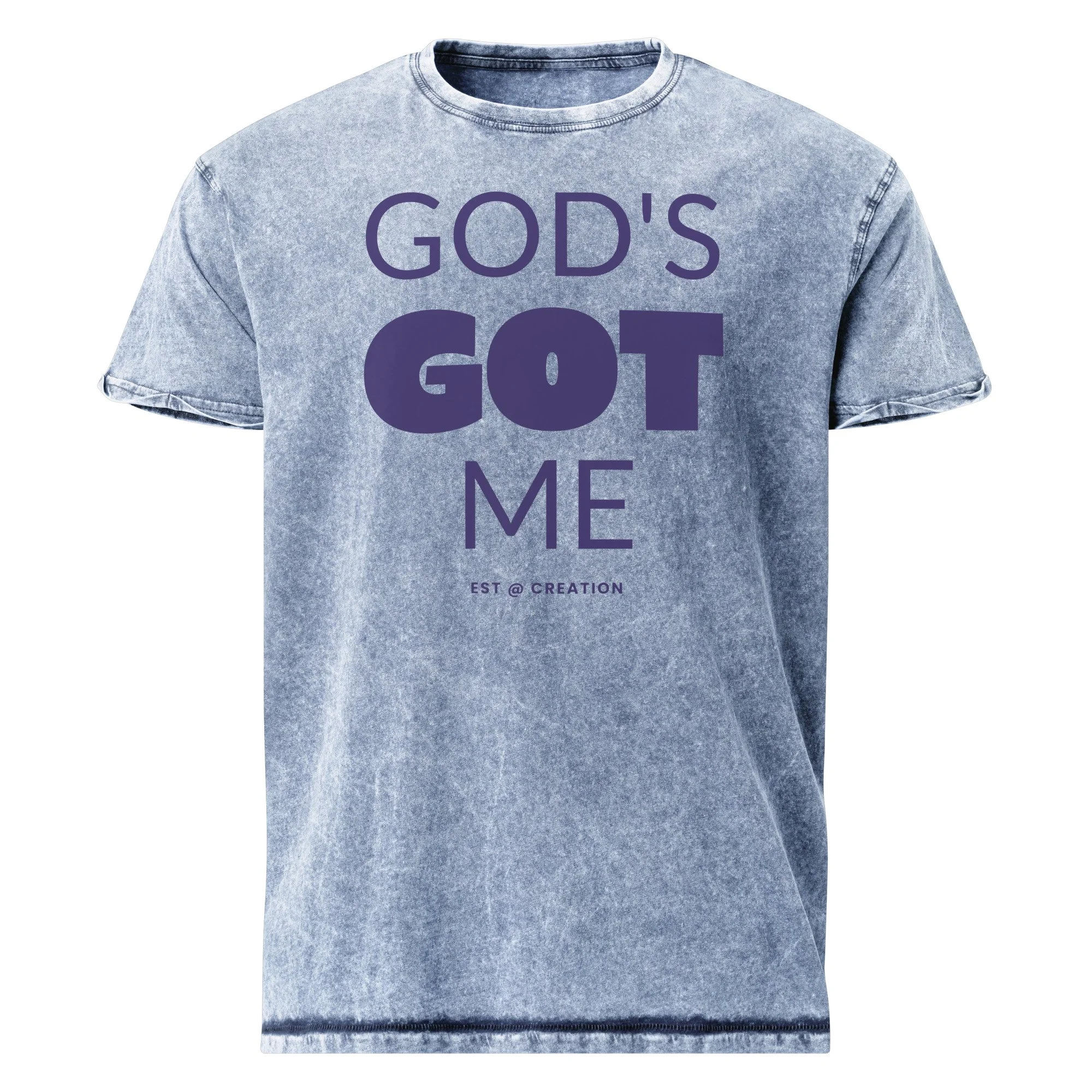 Denim T-Shirt | Husky | God's Got Me (Blue)