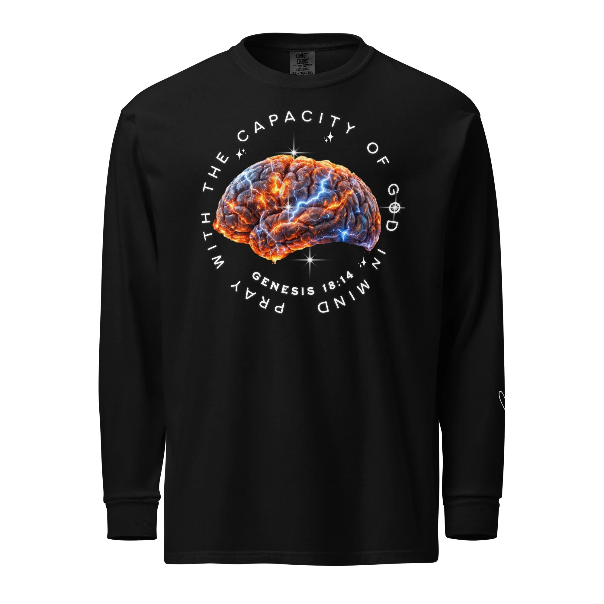 Unisex Heavyweight Long-sleeve Shirt | Comfort Colors | Capacity of God (Brain)