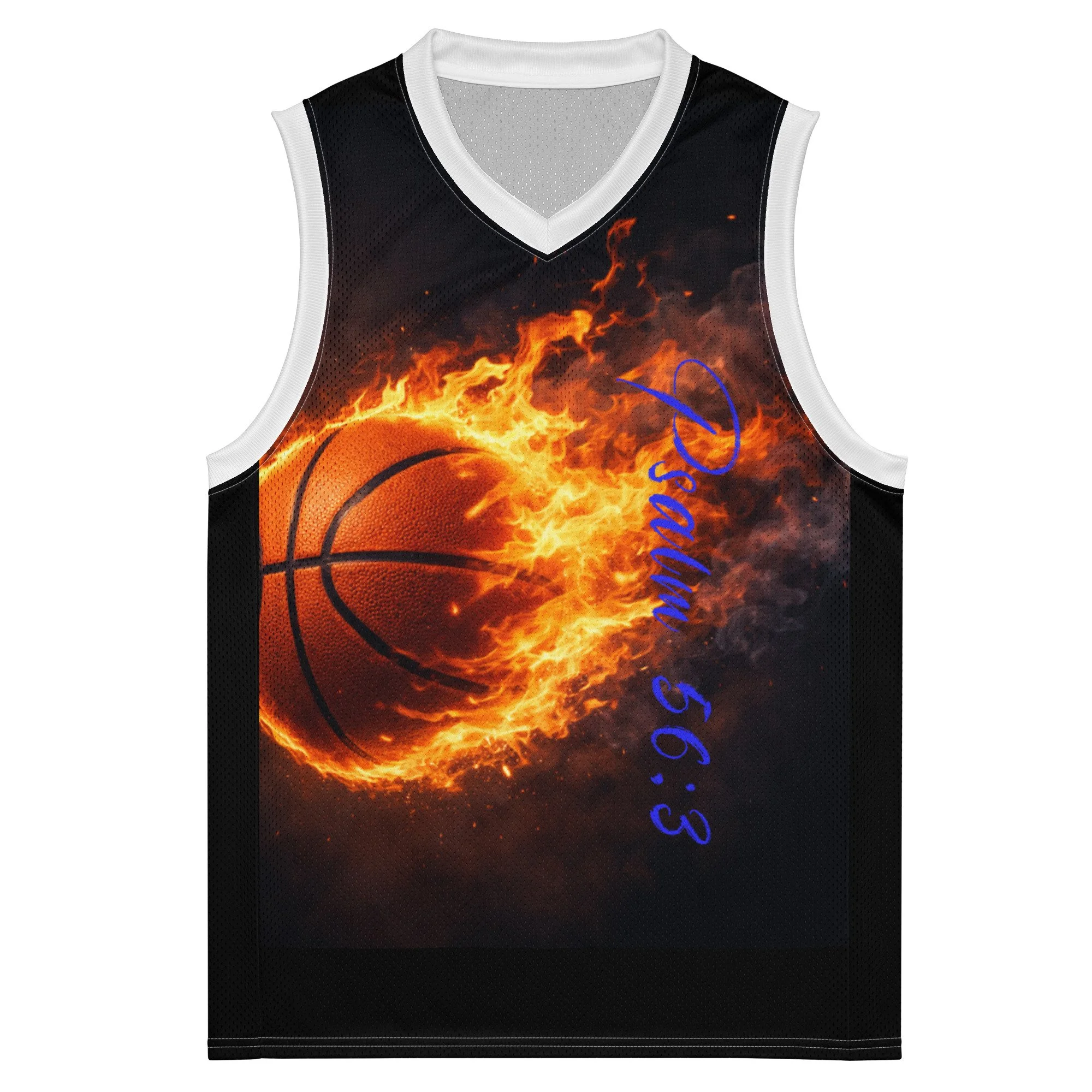 Premium Basketball Jersey | Faith Over Fear (Blue Sketch)