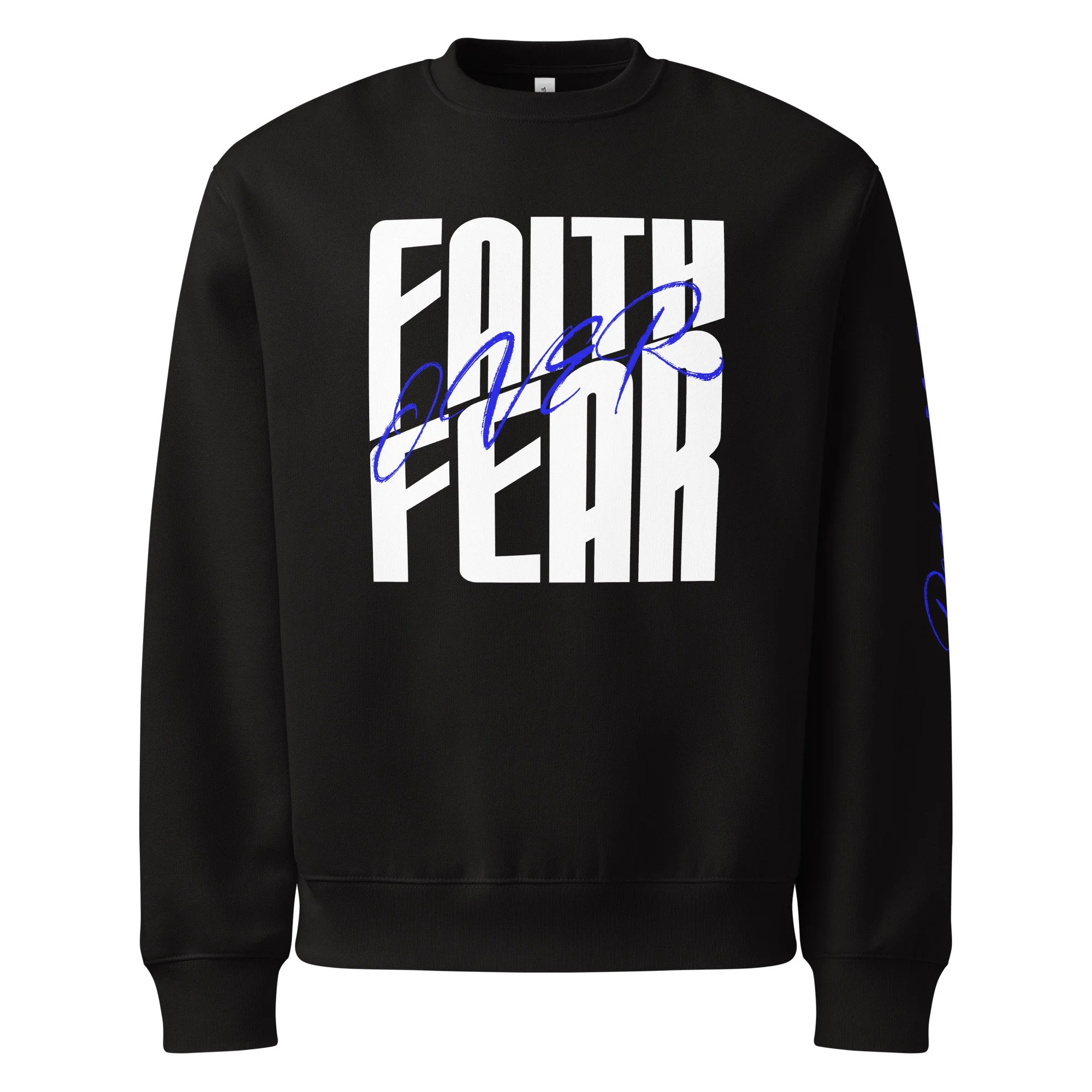 Unisex Oversized Heavyweight Sweatshirt | Bella + Canvas | Faith Over Fear (Blue Sketch)