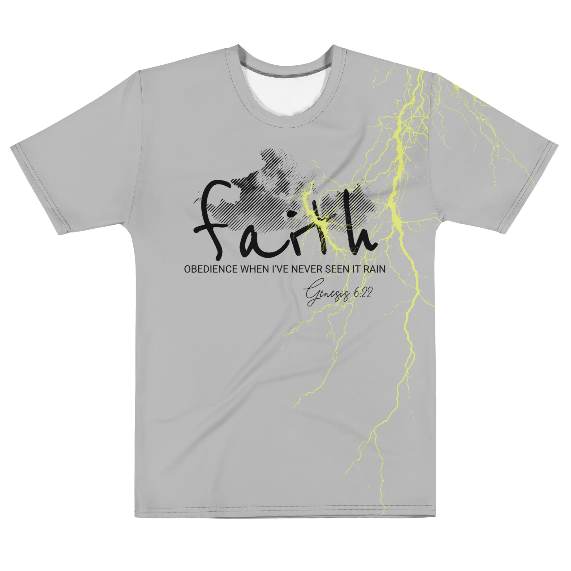 Unisex Cotton Crew Neck T-shirt | Faith/Rain