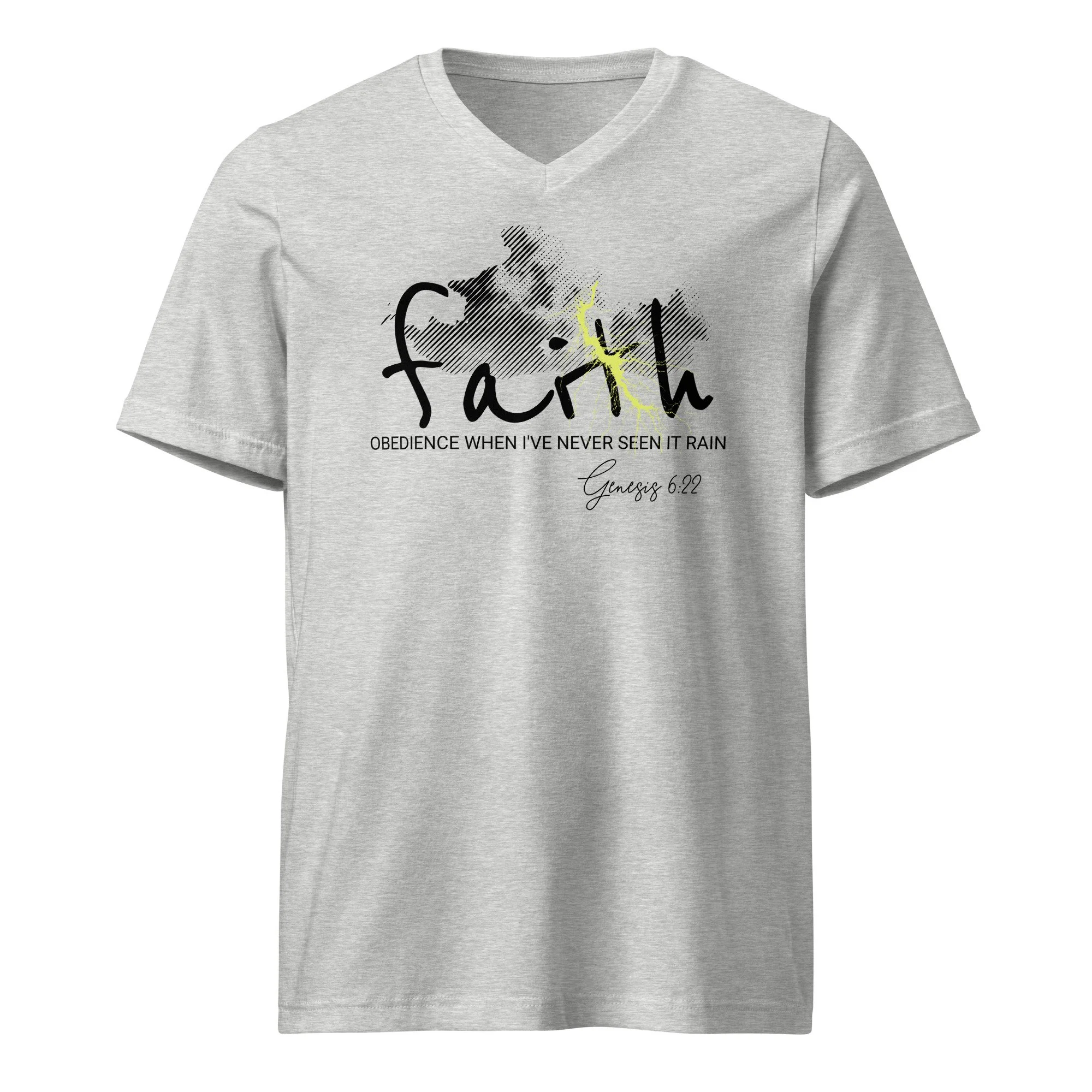 Unisex V-neck T-shirt | Bella + Canvas | Faith/Rain