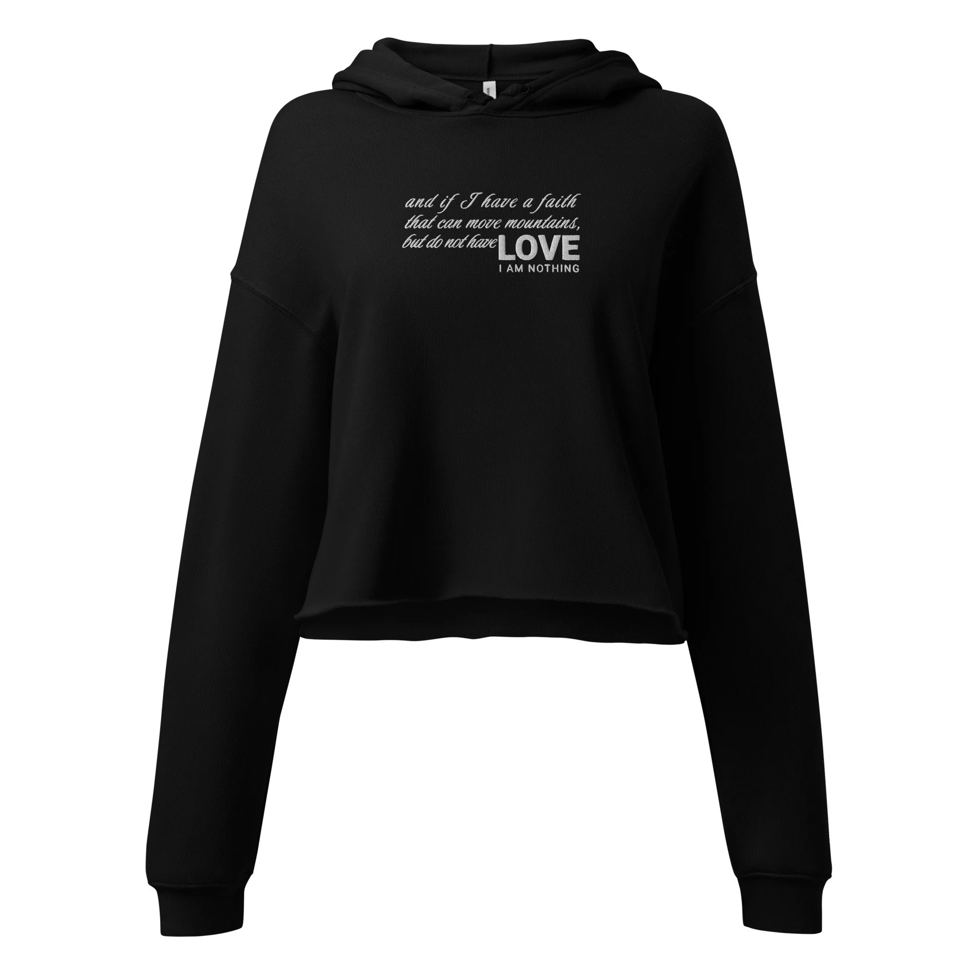 Women's Fleece Crop Hoodie | Bella + Canvas | Nothing (Embroidery)