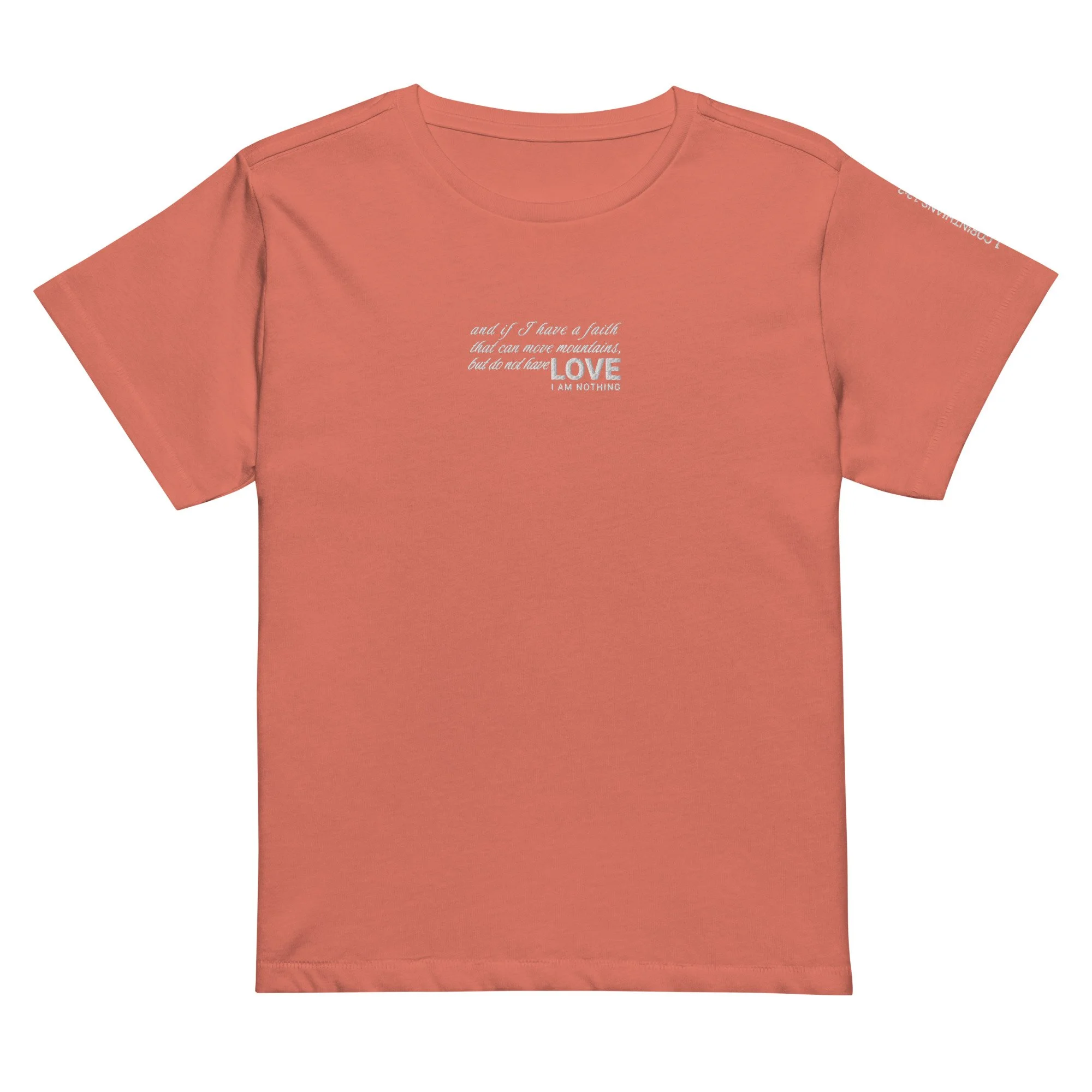 Women’s High-waisted Lightweight T-shirt | Cotton Heritage | Nothing (Embroidery)