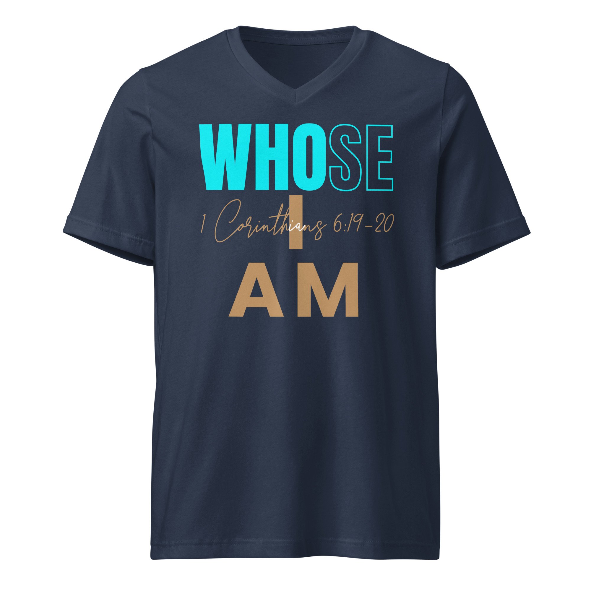 Unisex V-neck T-shirt | Bella + Canvas | Whose I Am (Earth)