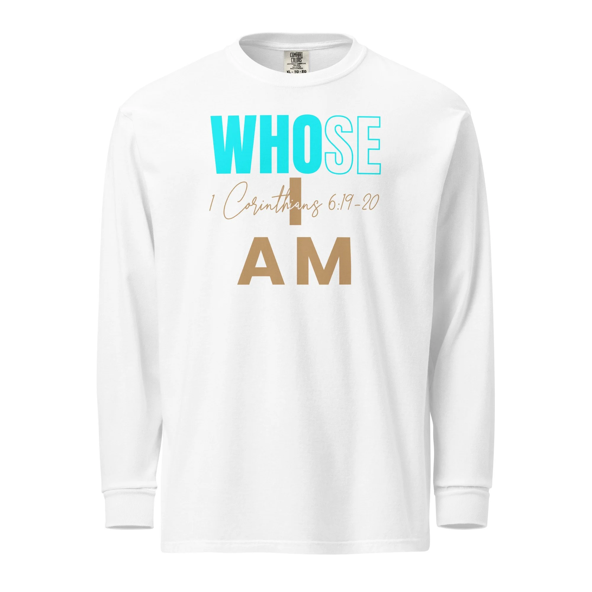 Unisex Heavyweight Long-sleeve Shirt | Comfort Colors | Whose I Am (Earth)