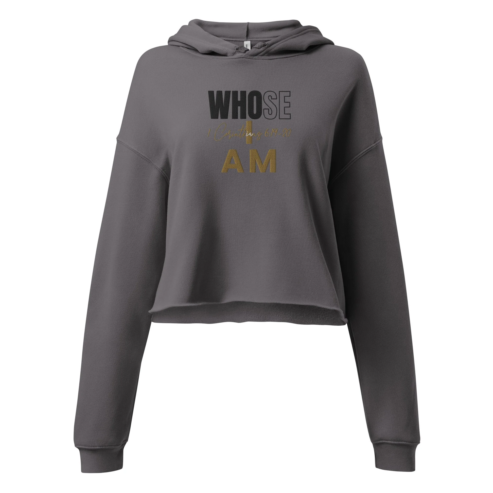 Women's Fleece Crop Hoodie | Bella + Canvas | Whose I Am (Embroidery)