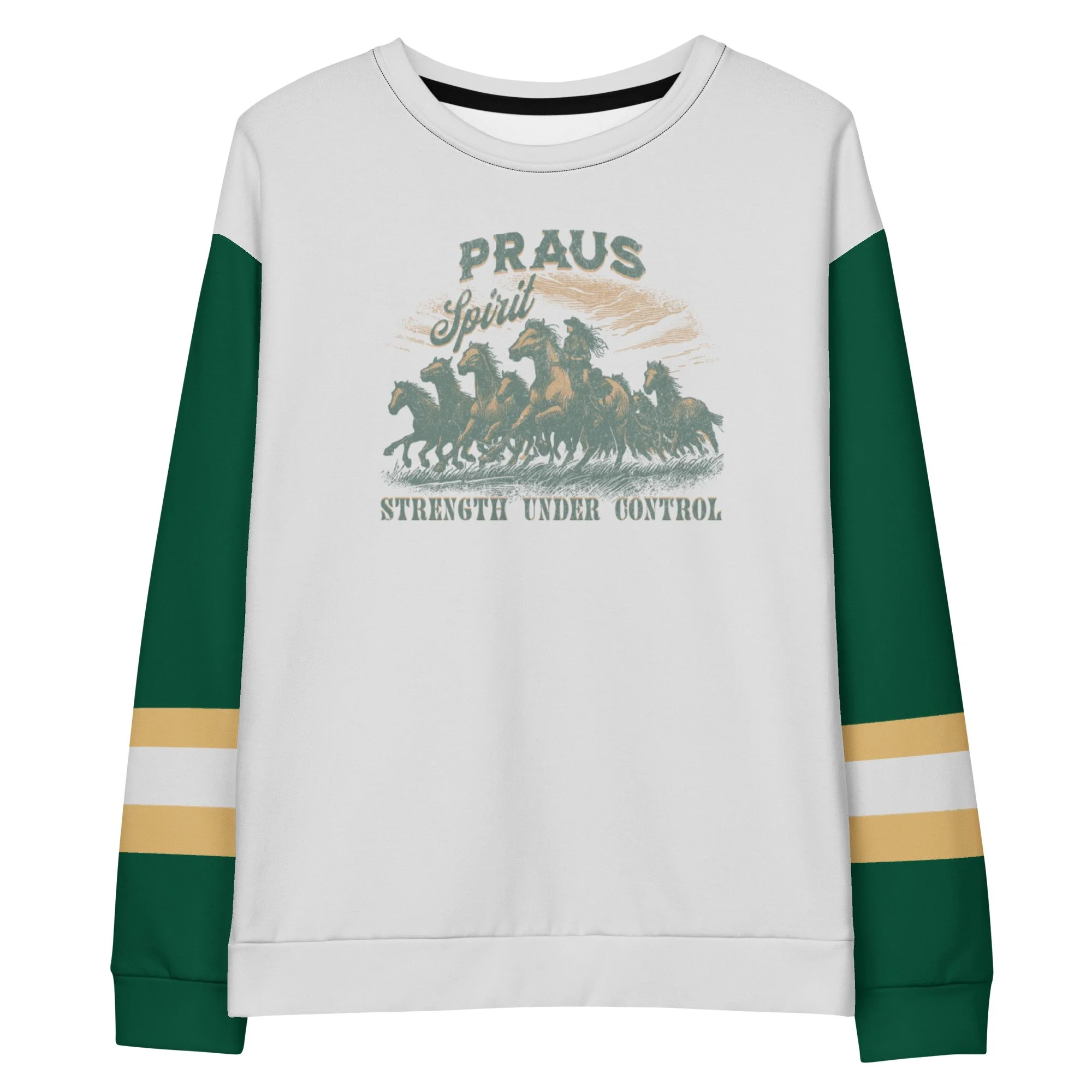 Unisex Cotton Sweatshirt | Praus Spirit (Gray/Green)