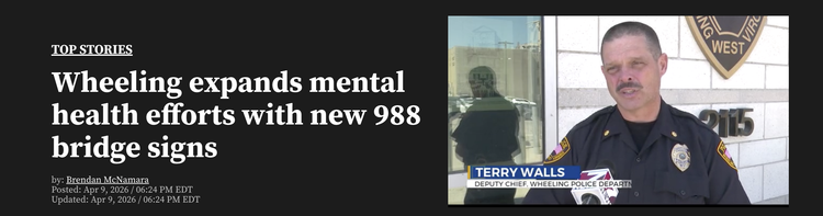 Wheeling expands mental health efforts with new 988 bridge signs