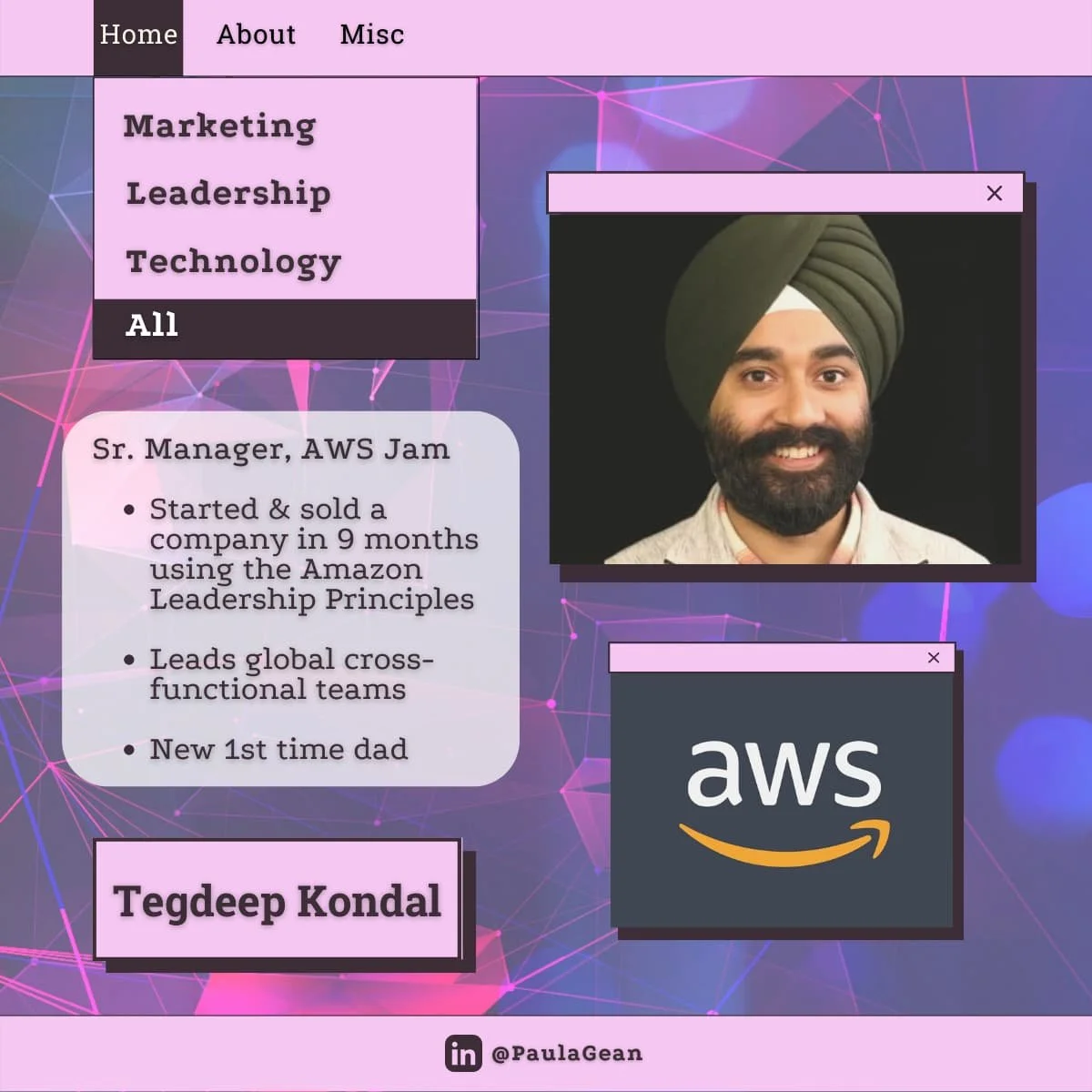 Tegdeep Kondal, Amazon Web Services