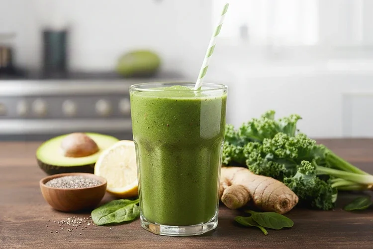 Green Leafy &amp; Avocado - The Green Monster Smoothie - Stable Blood Sugar After Meals
