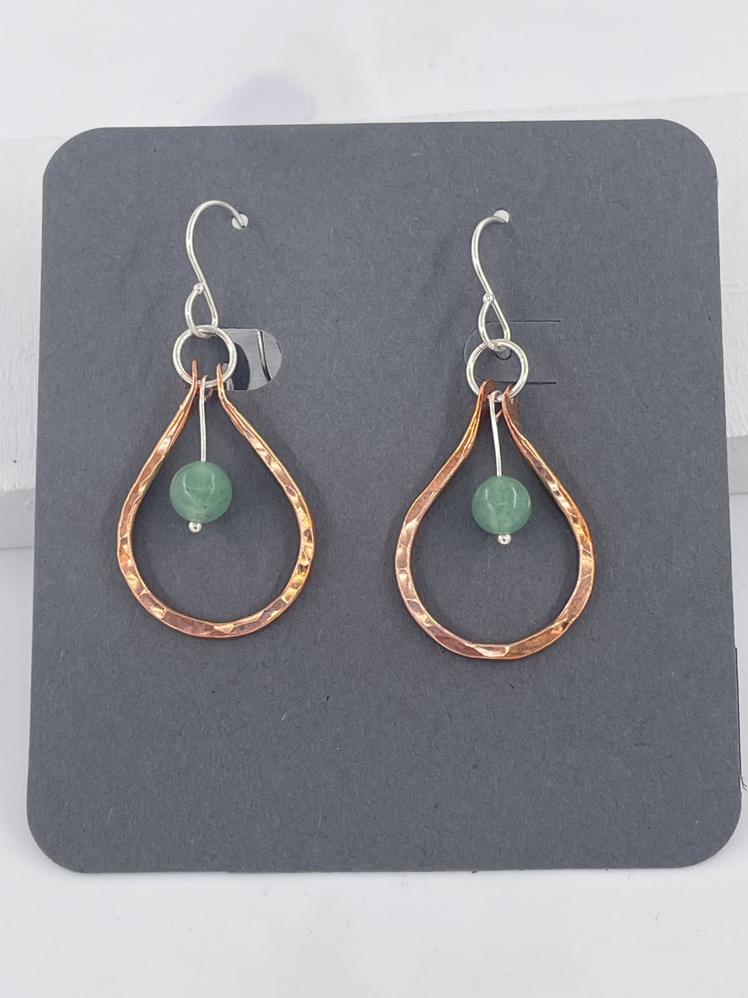 Copper Drops with Aventurine Earrings