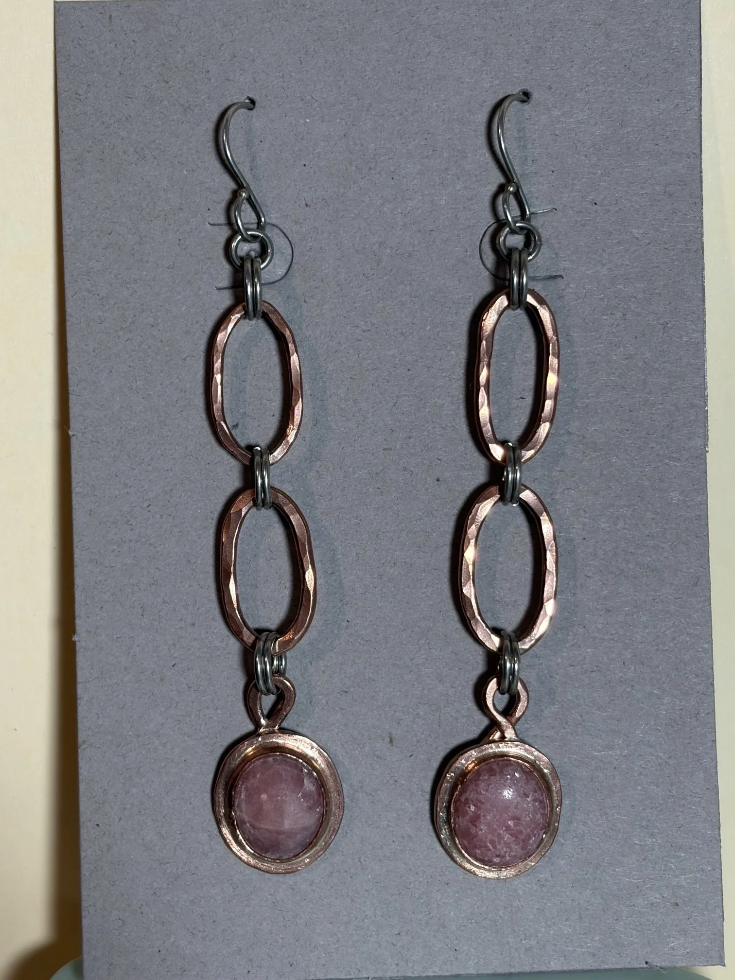 Copper with Rhodochrosite Dangles