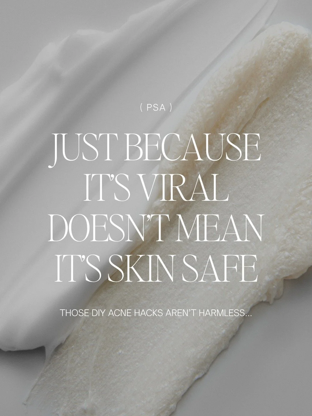 DIY acne hacks are not it:

Toothpaste
lemon juice
vinegar
over-exfoliating
mixing too many actives

These don&rsquo;t fix acne&hellip;
they compromise your skin barrier

Which leads to more irritation
more inflammation
and often&hellip; more breakou
