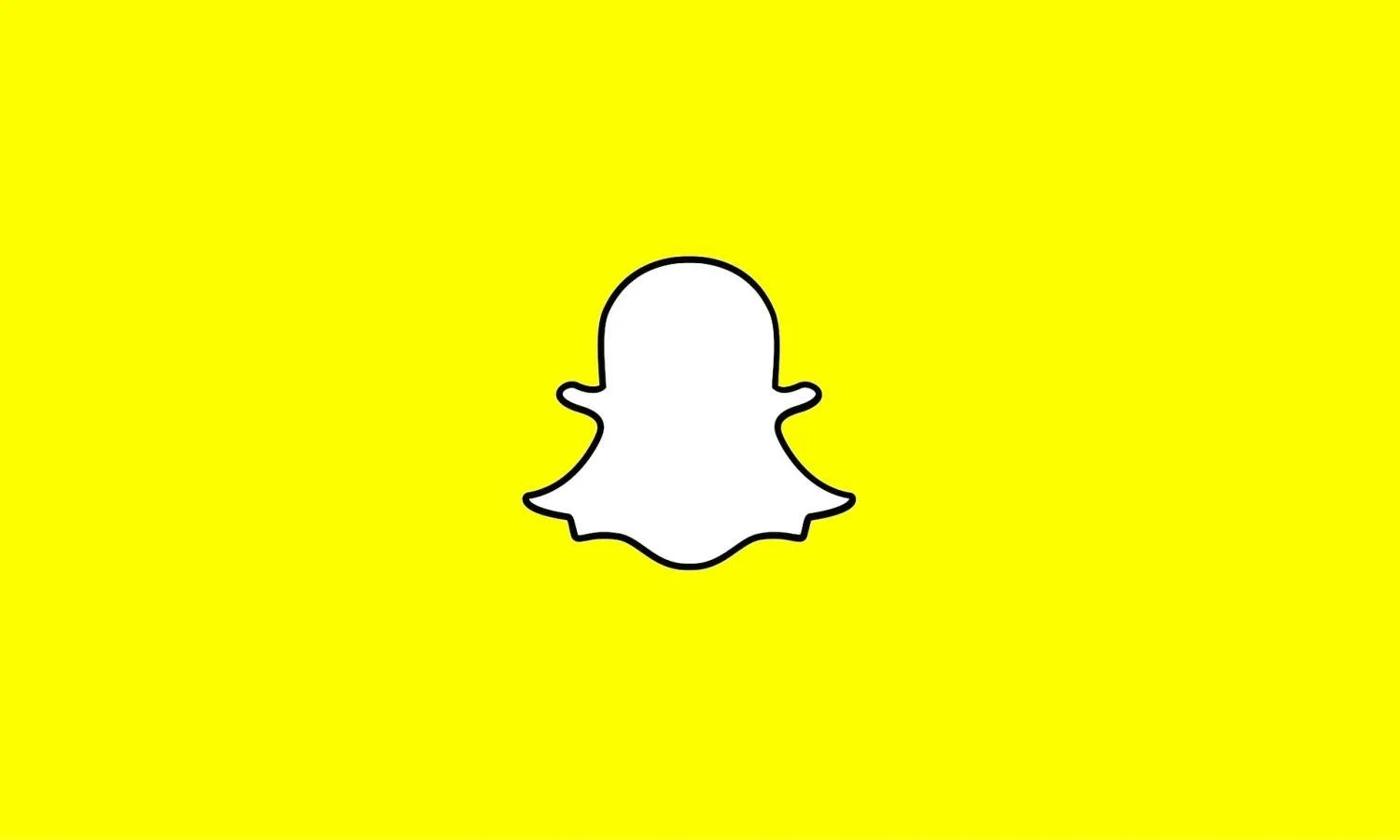 Yellow Snapchat logo background with a white ghost icon in the center.