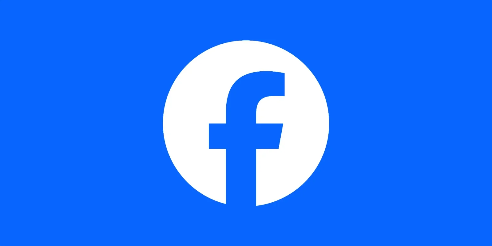 Facebook logo on a blue background.