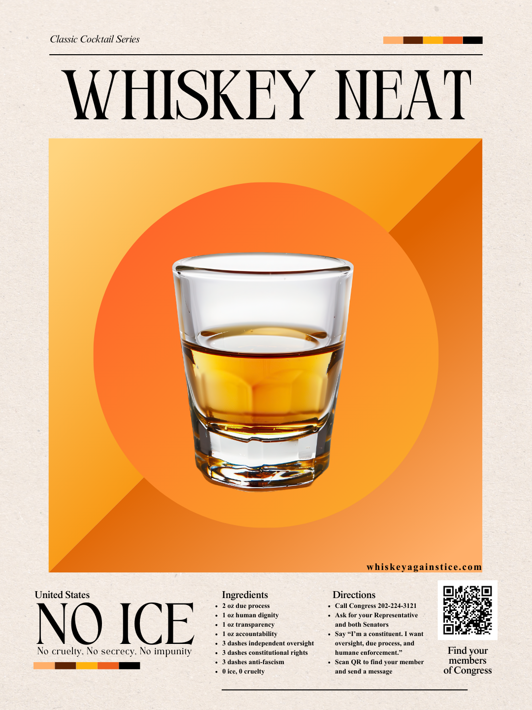 Whiskey Neat Poster (shot glass)