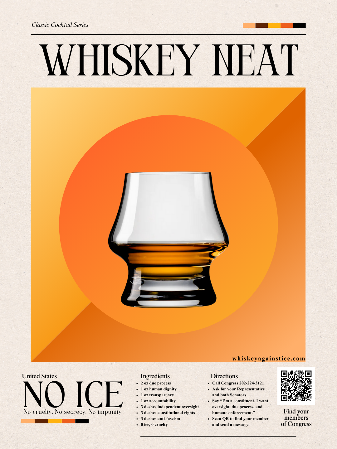 Whiskey Neat Poster (Denver glass)
