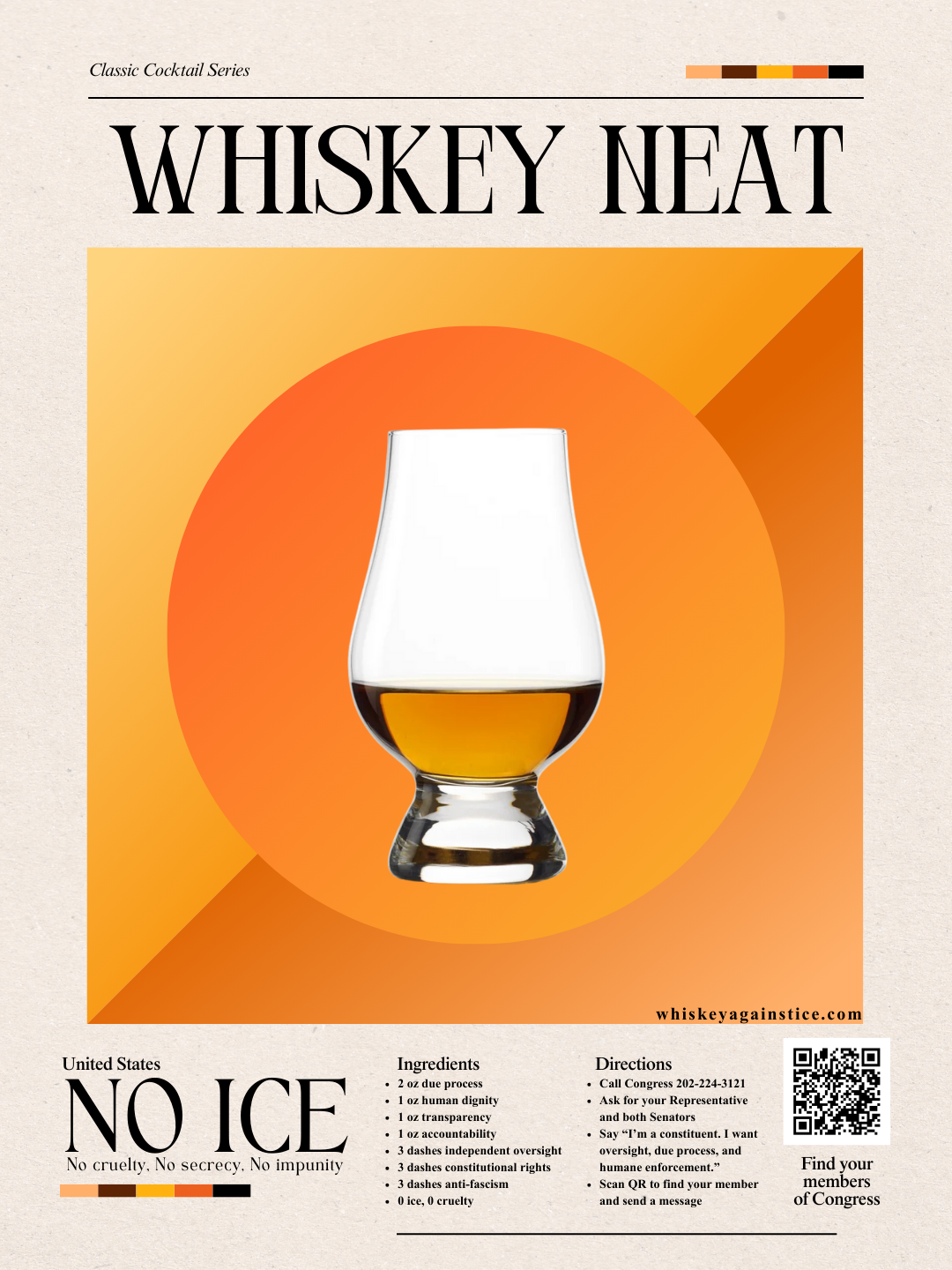 Whiskey Neat Poster (Glen glass)