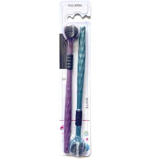 Dual-Color Ergonomic Toothbrush Set