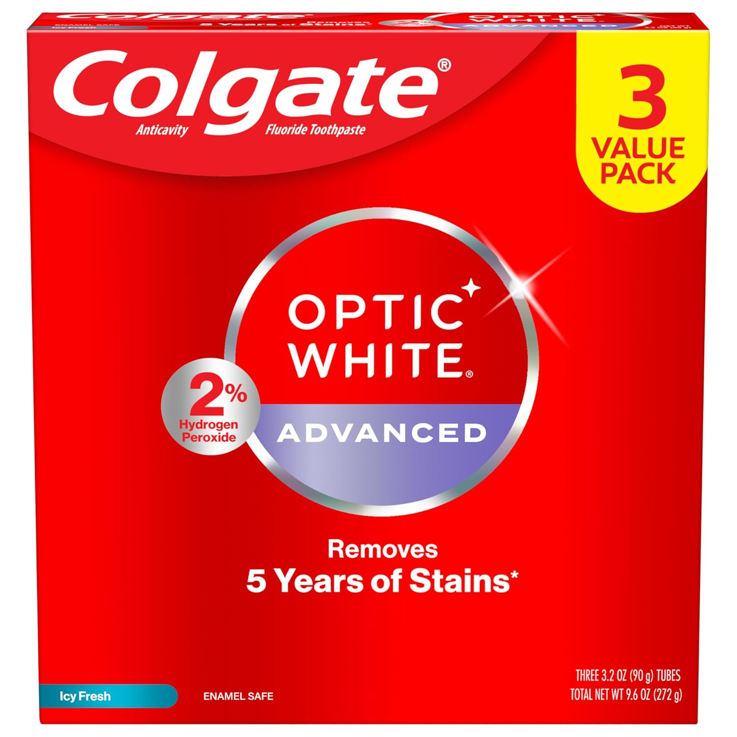 Colgate Optic White Advanced Toothpaste (3 Pack)