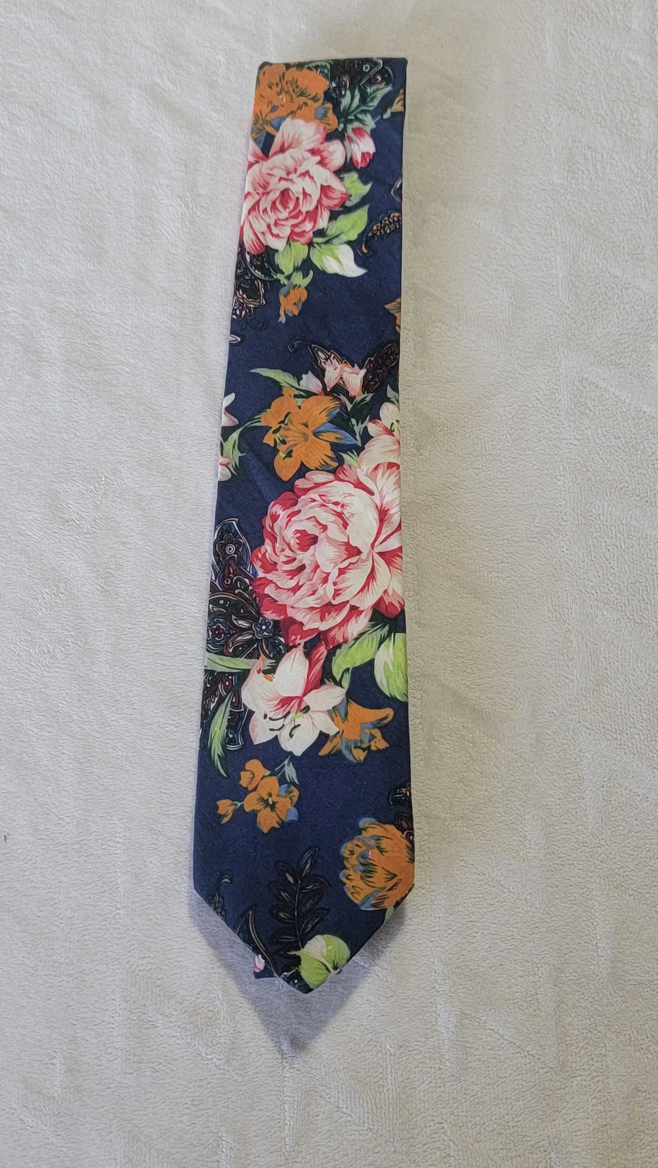 Blue Floral Tie